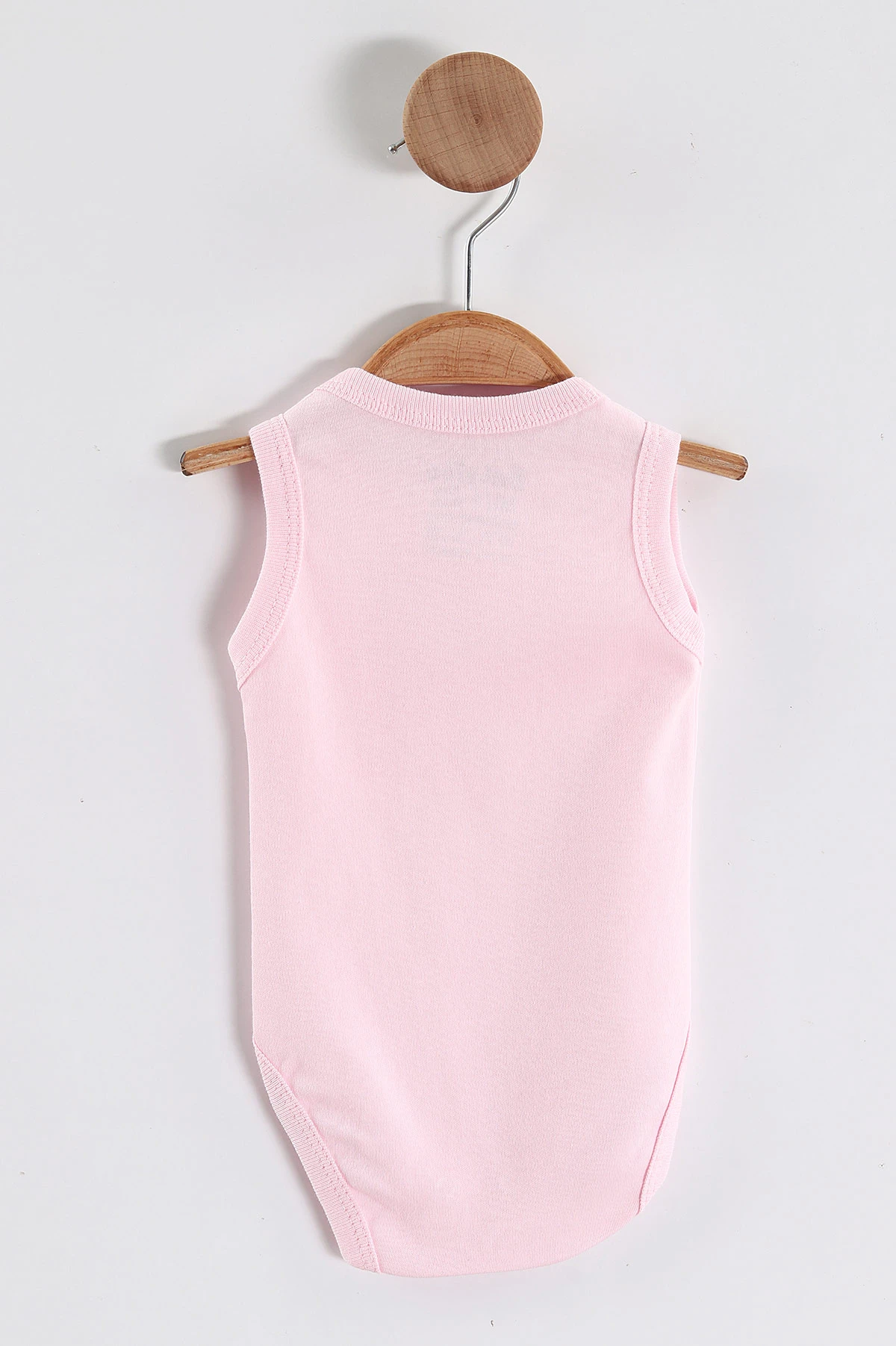 Pembe (1-9 Ay)Sıfır Kol Düz Kız Bebek Çıtçıtlı Badi 458467
