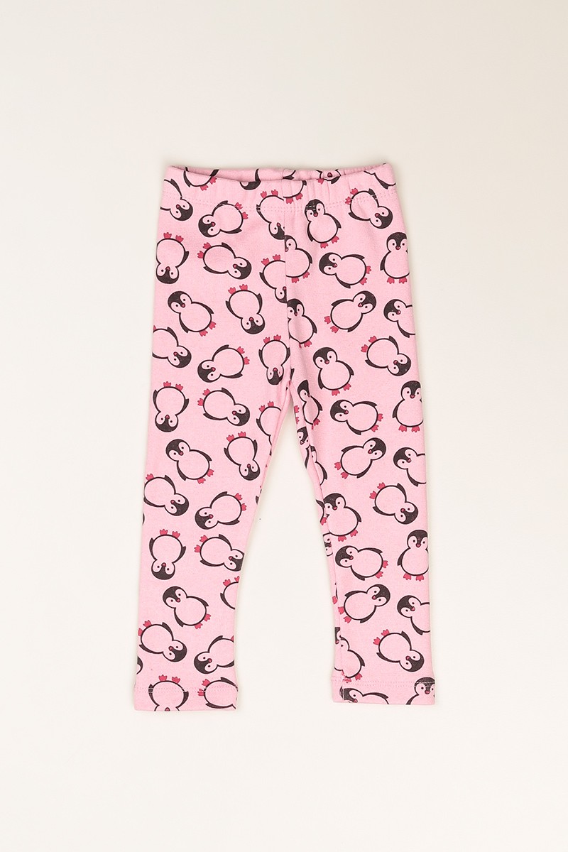 Pembe (1-9 Yaş) Baskılı İçi Şardonlu Kız Çocuk Tayt 82247