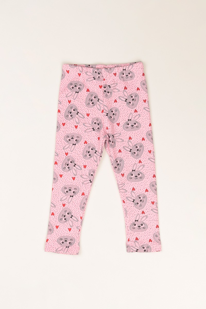 Pembe (1-9 Yaş) Baskılı İçi Şardonlu Kız Çocuk Tayt 82248