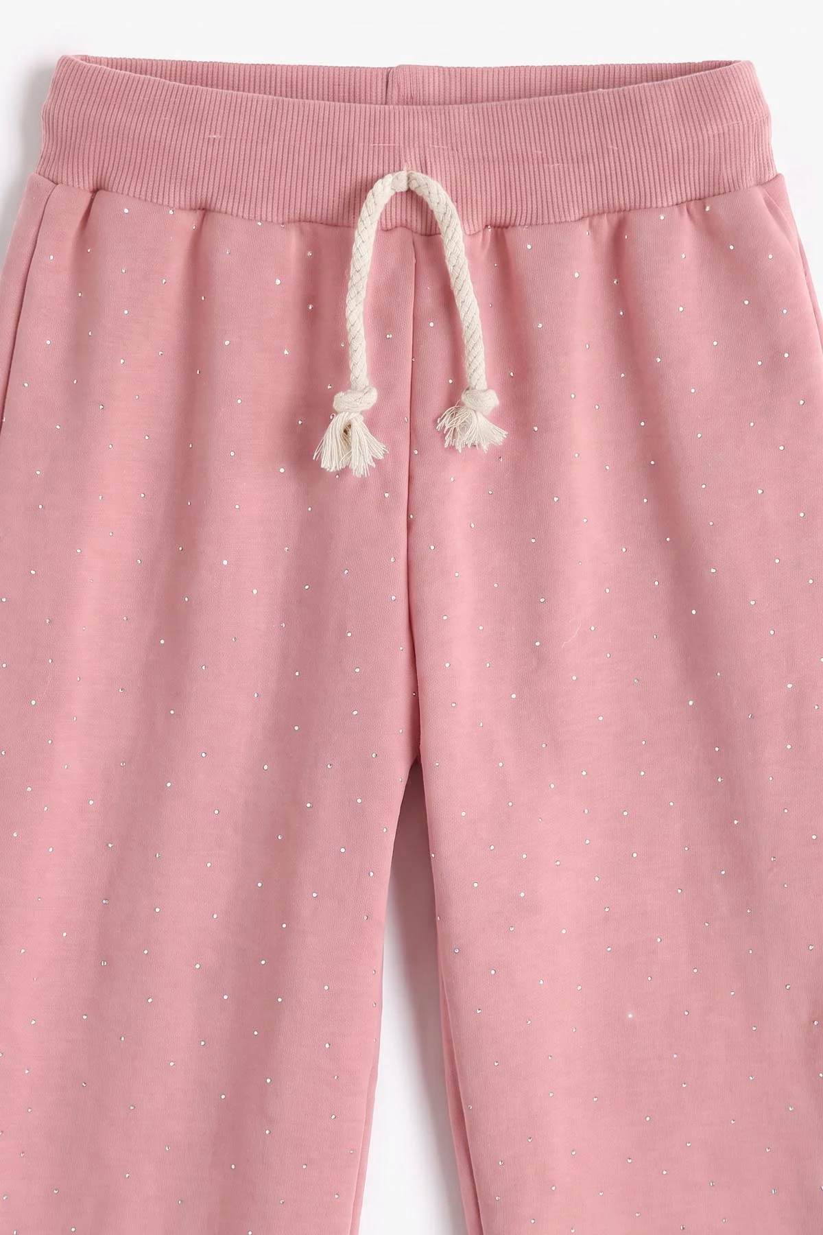 Pembe (1-9 Yaş) Fiyonklu Taş Baskılı  Bol Paça 2 İp Kız Çocuk Mevsimlik Takım 487347