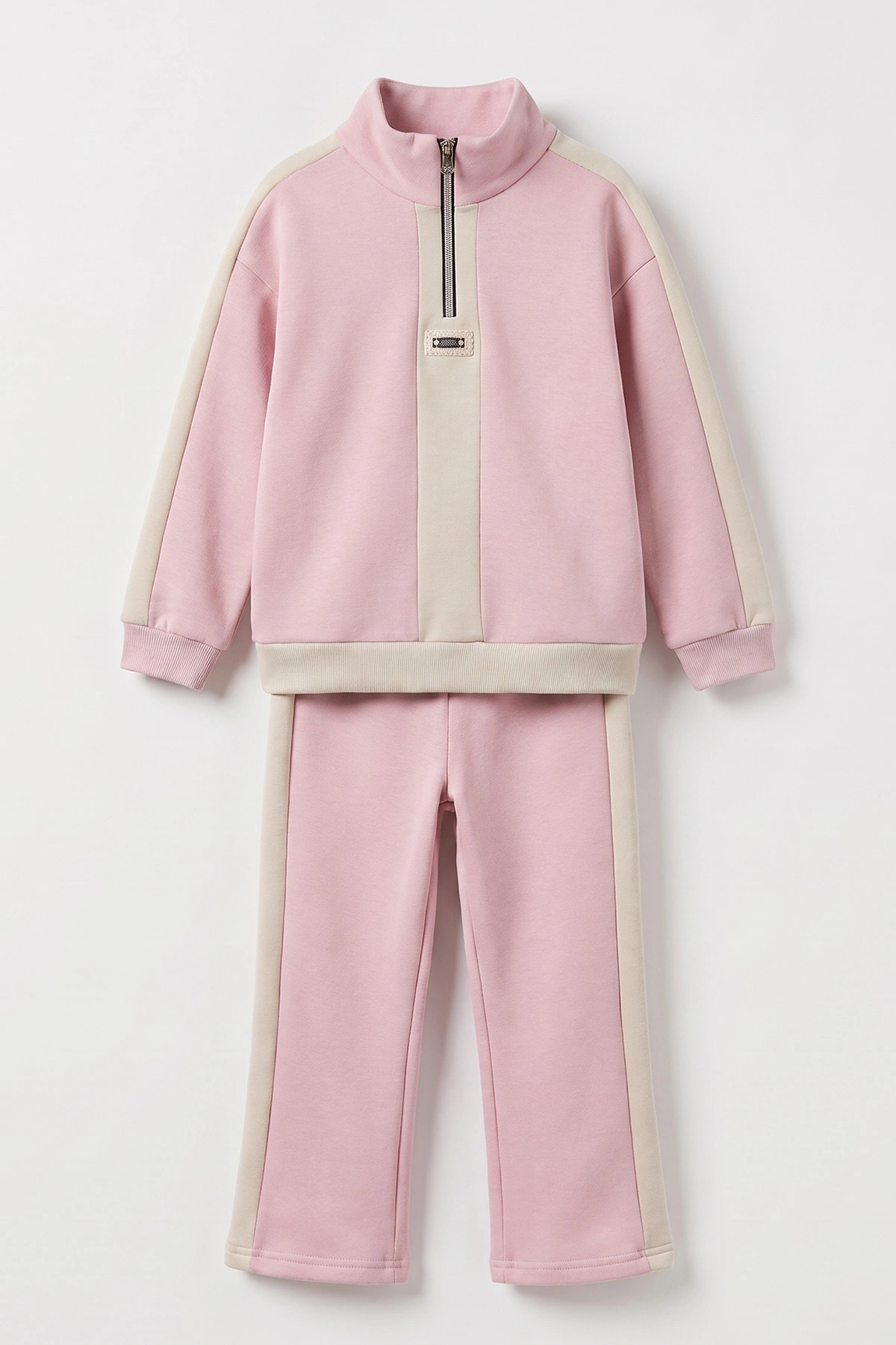 Pembe (1-9 Yaş) Yarım Fermuarlı Şardonlu Kız Çocuk Takım 502406