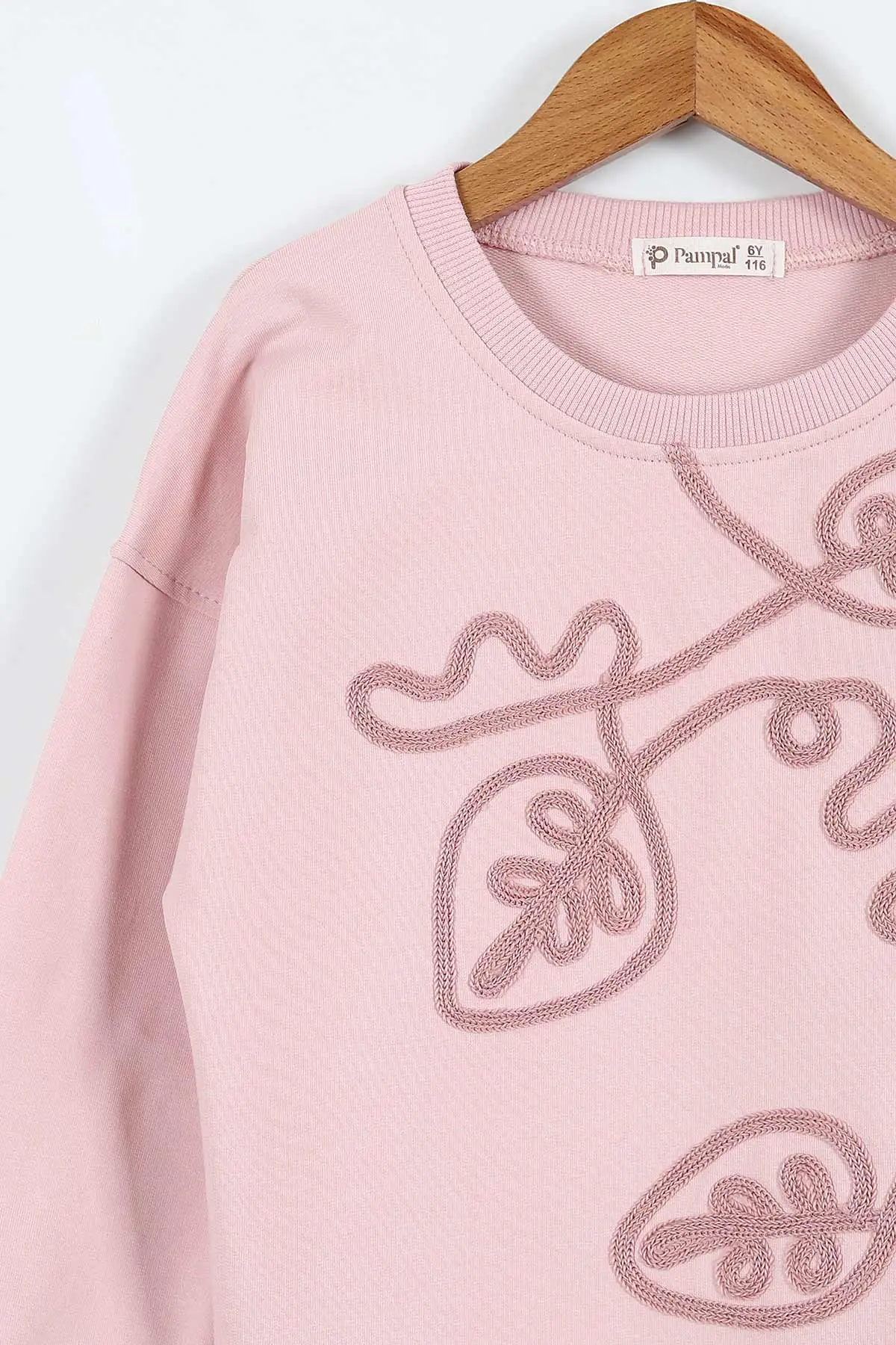 Pembe (1-9 Yaş)Nakışlı Kot Pantolonlu 2 İp Kız Çocuk Takım 413486