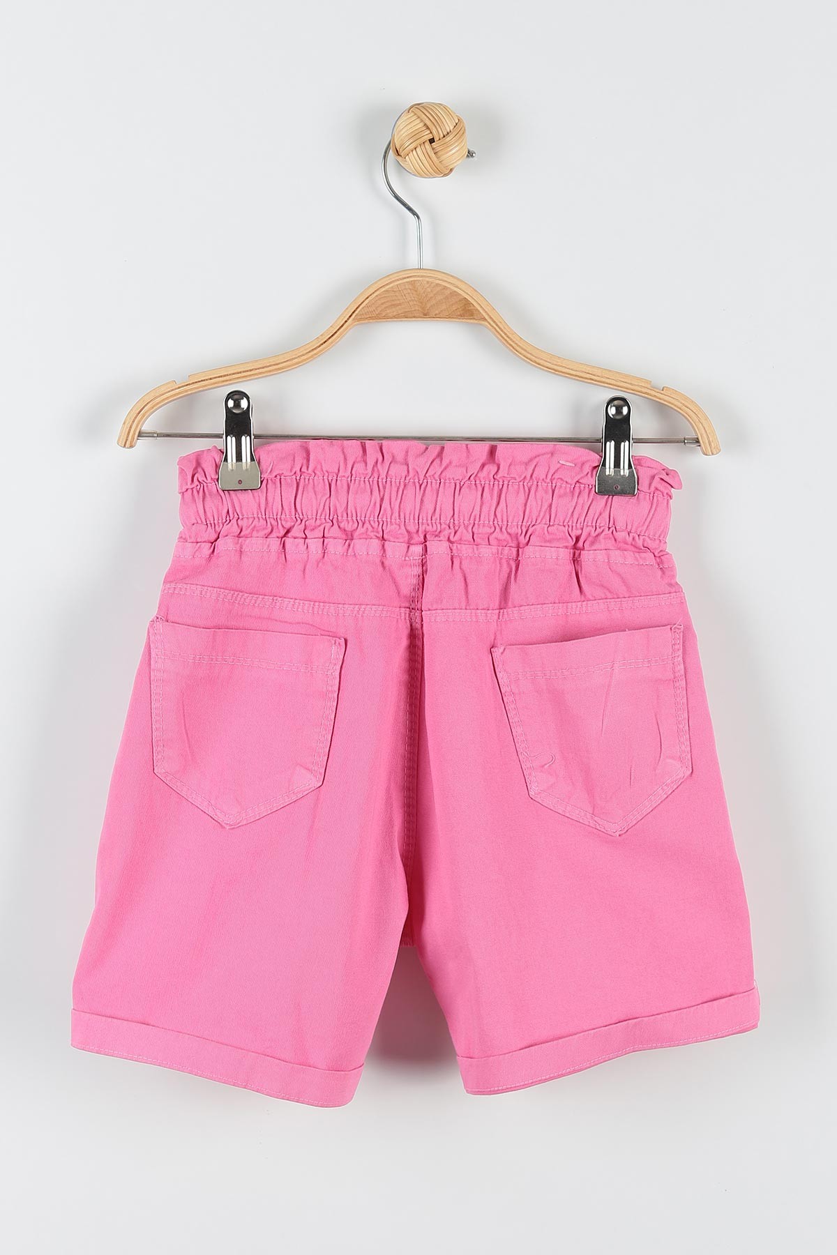 Pembe (10-14 Yaş) Belden Bağlamalı Cep Detaylı Kız Çocuk Şort 176129