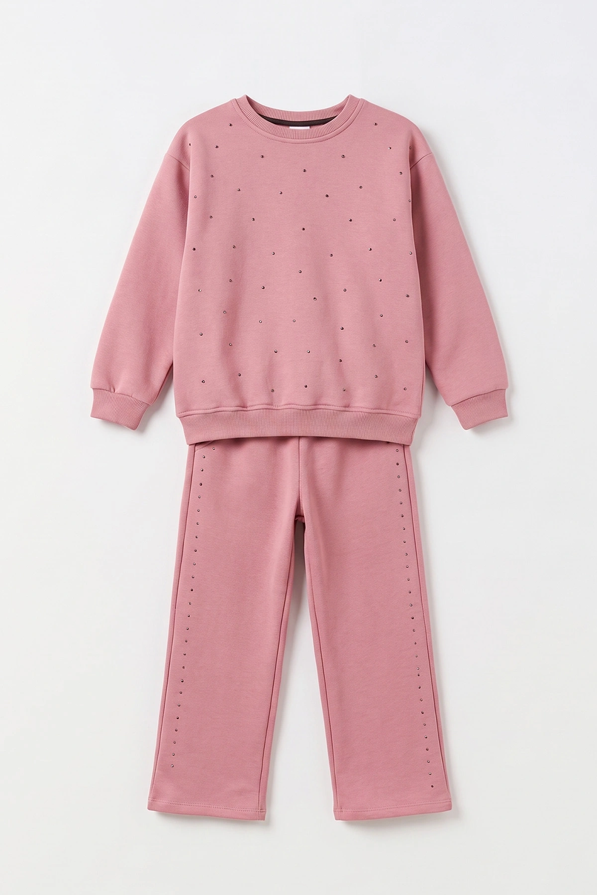 Pembe (10-14 Yaş) Taşlı 3 İp Şardonlu Kız Çocuk Kışlık Takım 498236
