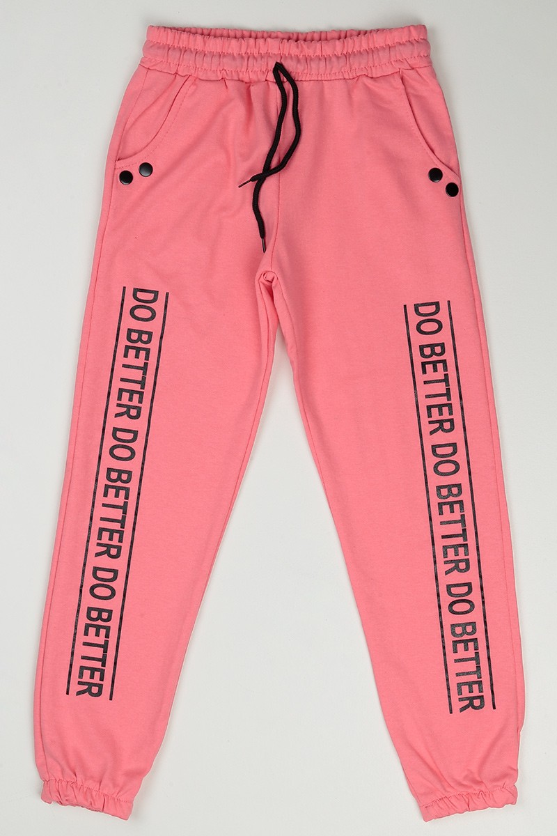 Pembe (12-16 Yaş) Do Better Baskılı Kız Çocuk Eşofman 89585
