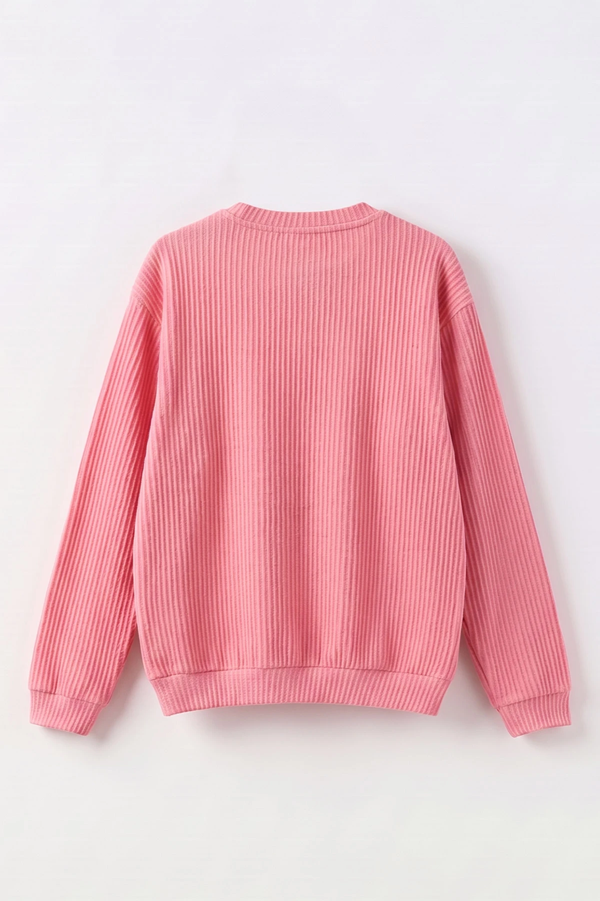 Pembe (5-16 Yaş) Kalp Nakışlı Kız Çocuk Sweatshirt 486509