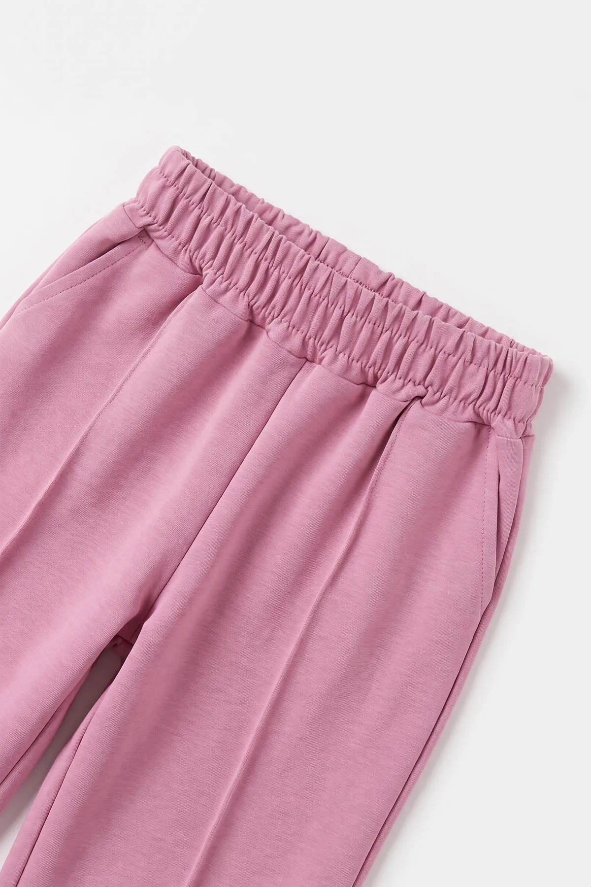 Pembe (2-10 Yaş) Çiçek Desenli Fiyonklu Bol Paça 2 İp Kız Çocuk Takım 485178