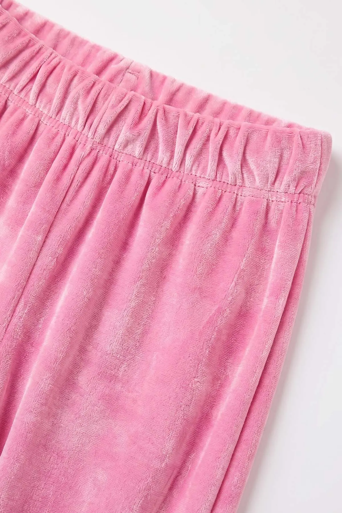 Pembe (2-10 Yaş)  Kapüşonlu Nakışlı  Kadife Kız Çocuk Takım 481262