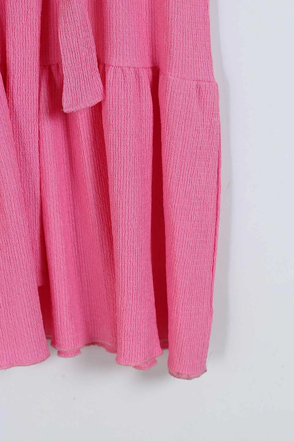 Pembe (2-10 Yaş) Kol Fırfırlı Bel Kemerli Bürümcük Kız Çocuk Elbise 342791