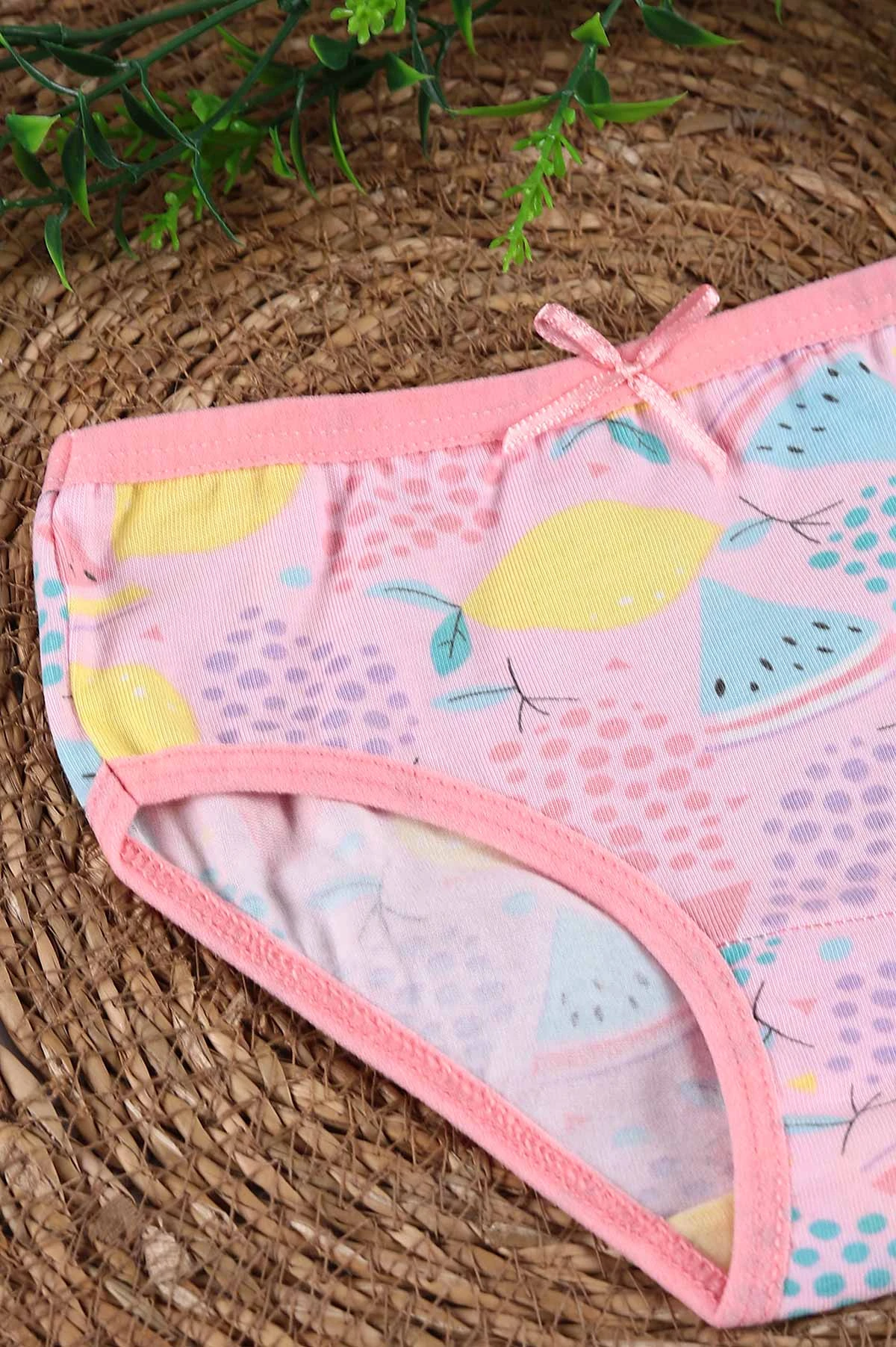 Pembe (2-11 Yaş) Baskılı Fiyonklu Kız Çocuk Külot 238565