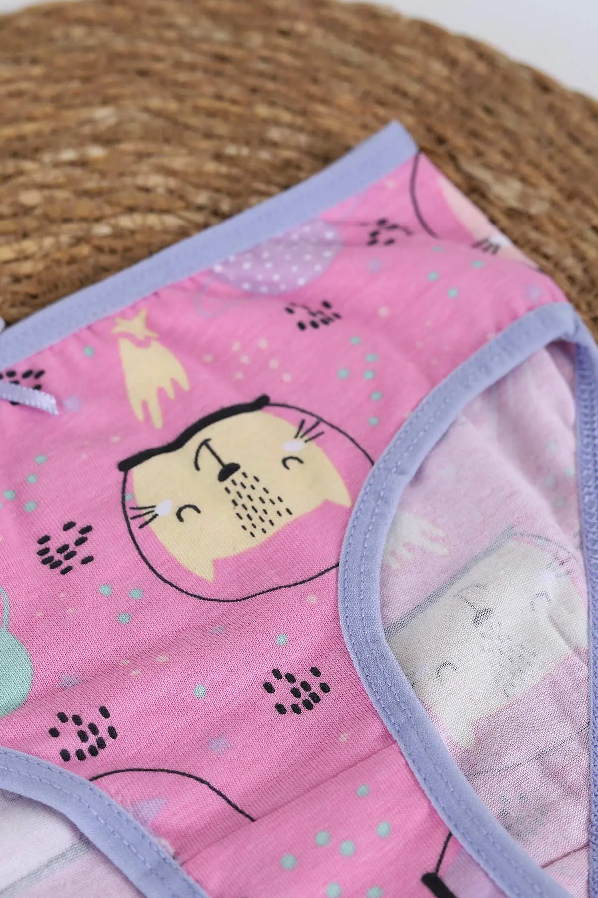 Pembe (2-11 Yaş) Baskılı Fiyonklu Kız Çocuk Külot 306506