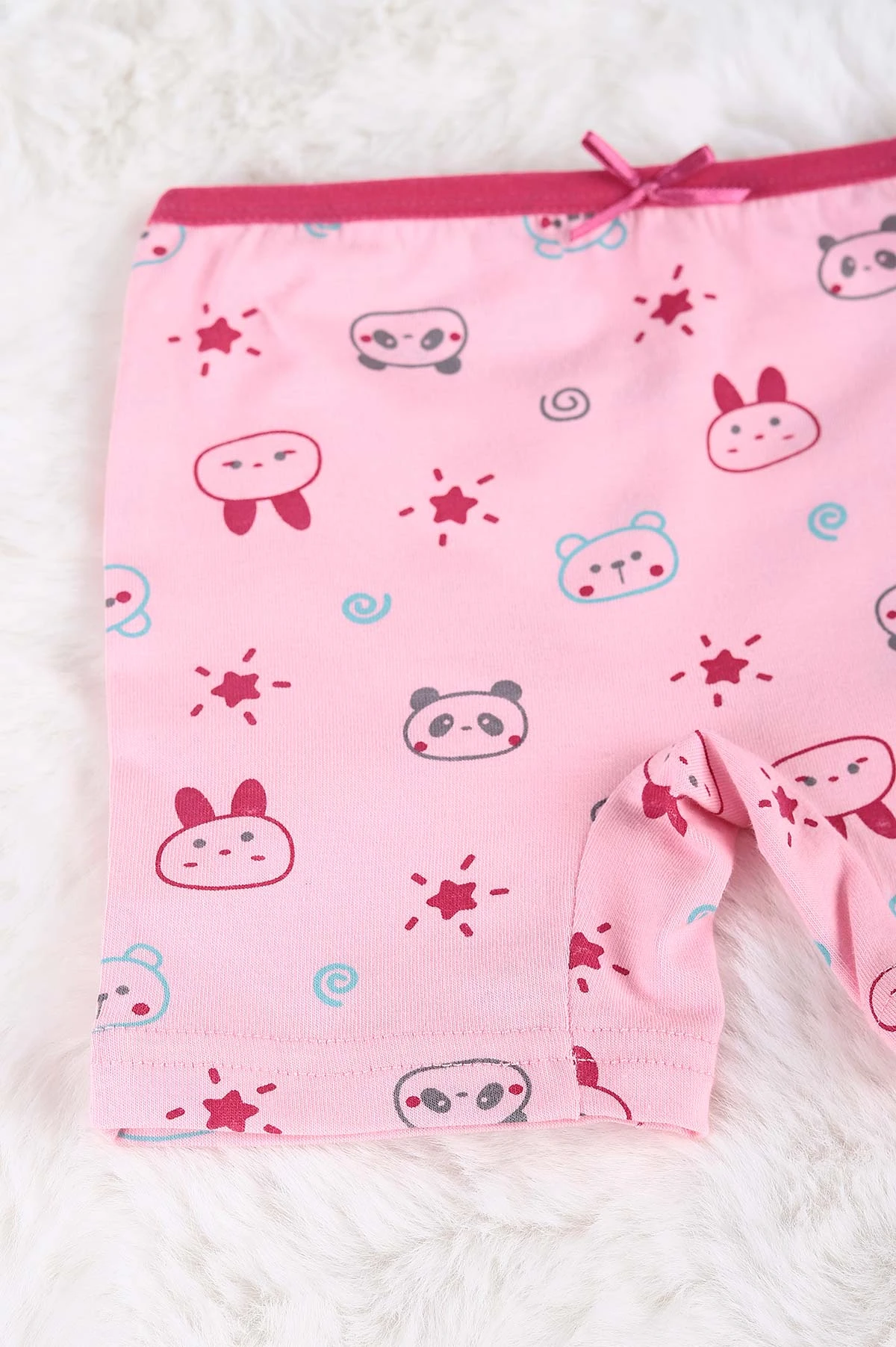 Pembe (2-11 Yaş) Baskılı Fiyonklu Kız Çocuk Külot Şort 233365