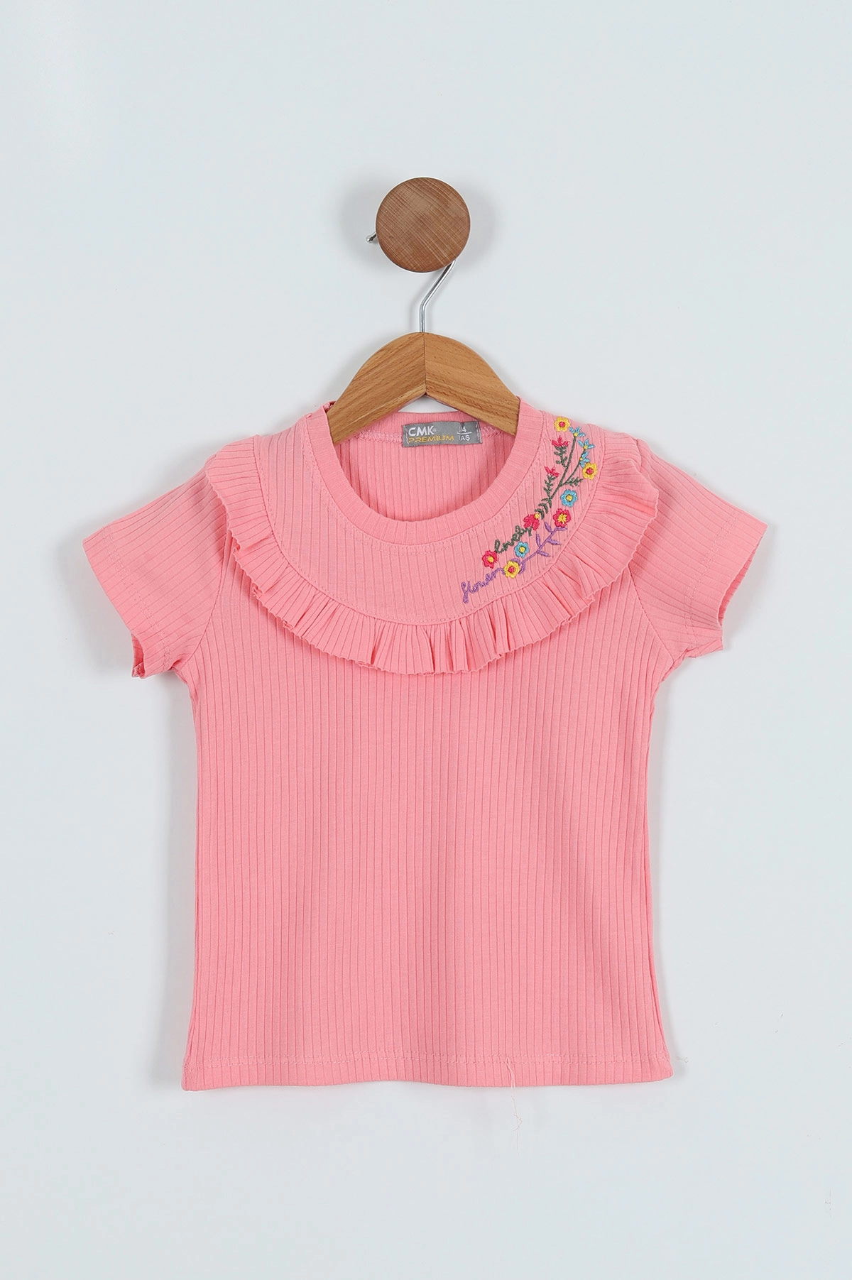 Pembe (2-11 Yaş) Nakışlı Kız Çocuk Tişört 276540