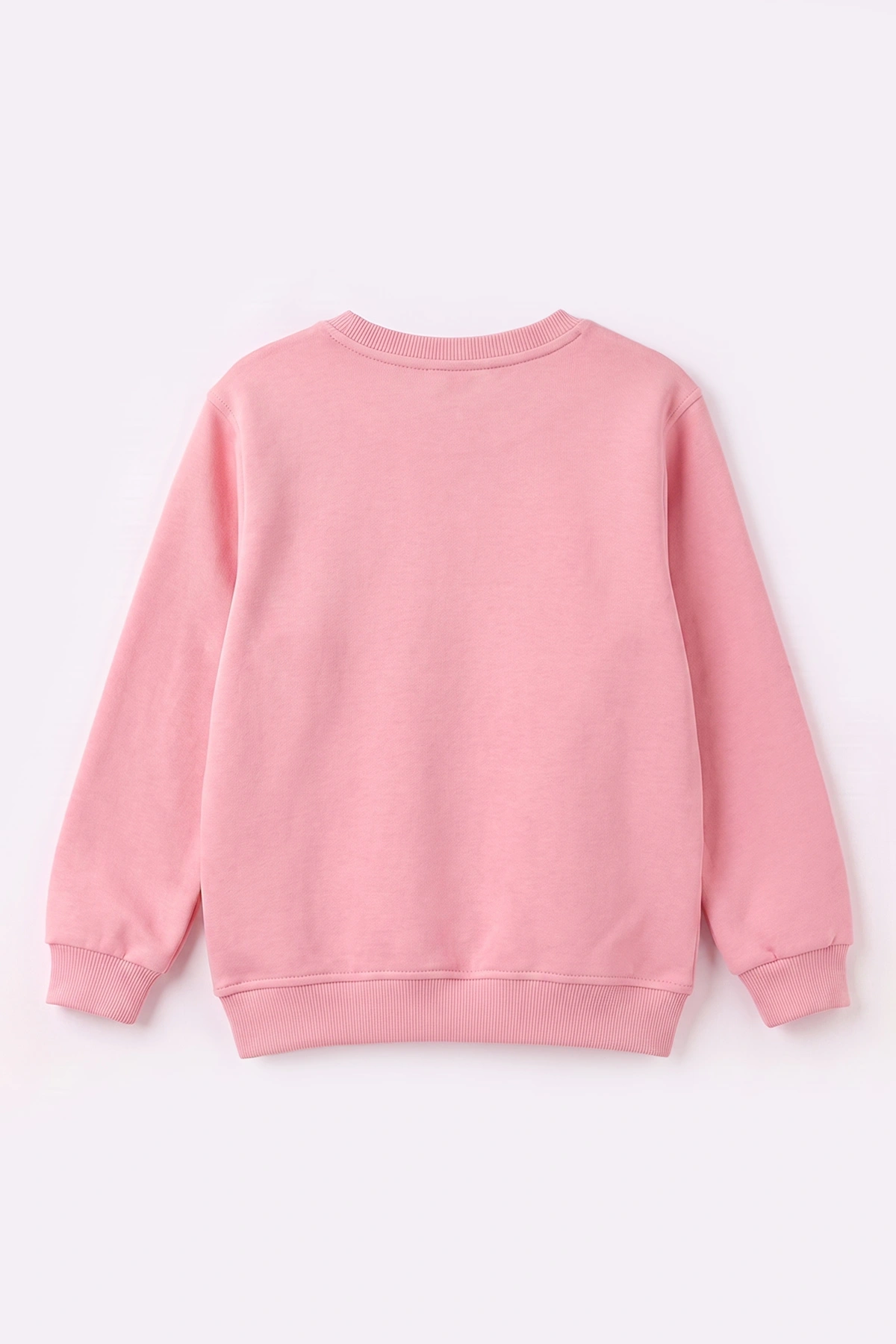 Pembe (2-12 Yaş) Fiyonk Nakışlı Taşlı  İçi Şardonlu Kız Çocuk Sweatshirt 483281