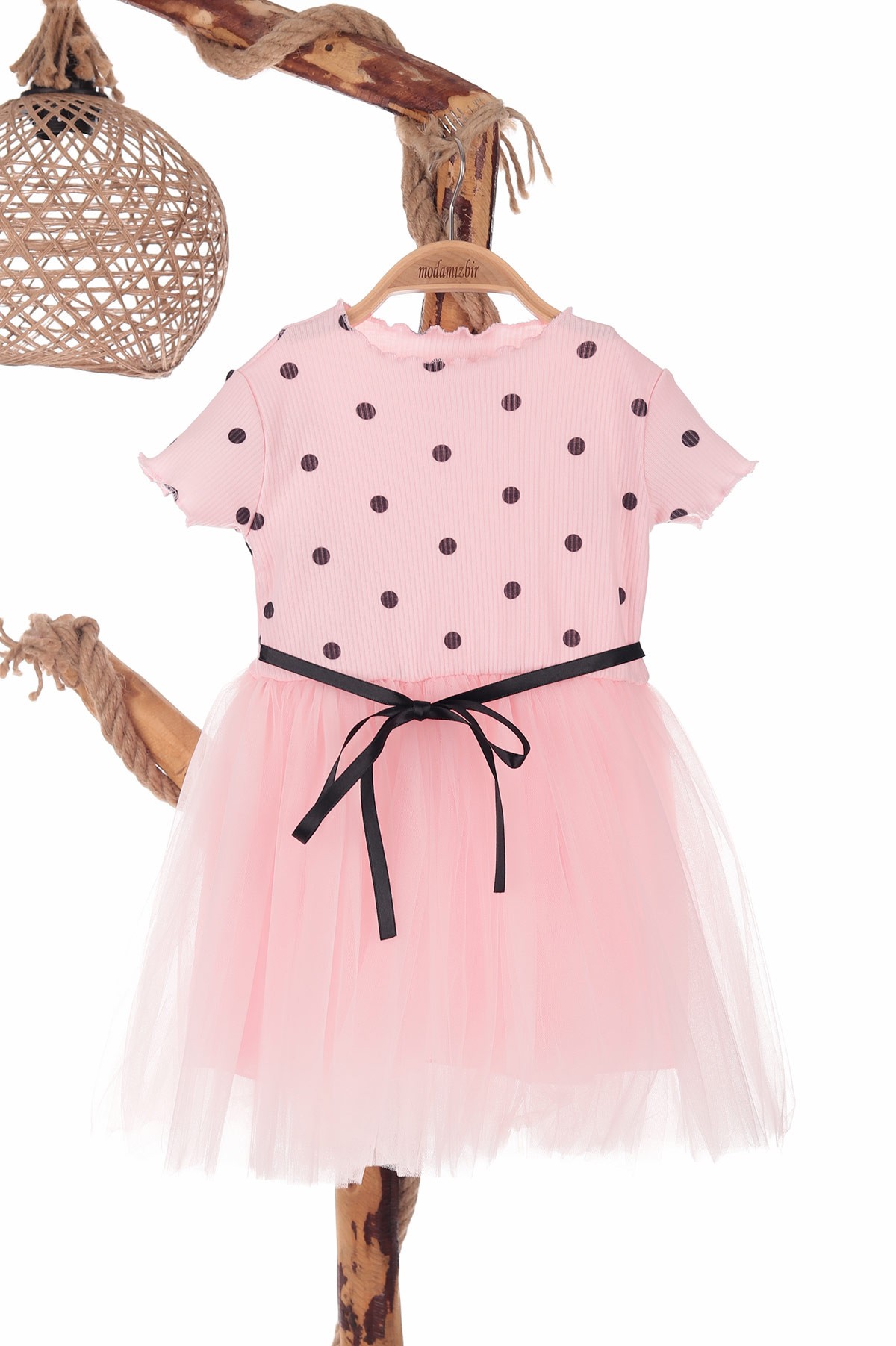 Pembe (2-4 yaş) Puanlı Tüllü Kız Çocuk Elbise 171255
