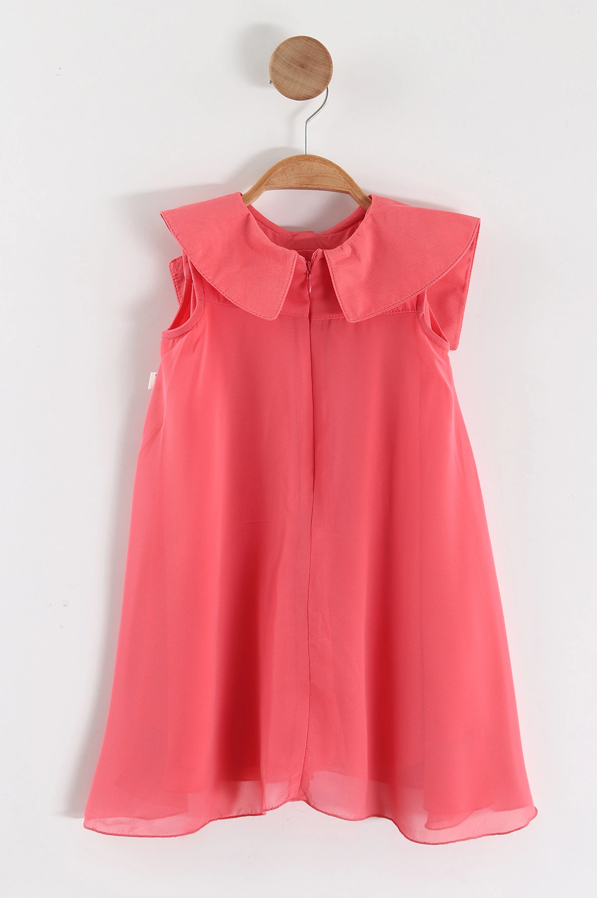 Pembe (2-5 Yaş) Fiyonk Yaka Kolsuz Arka Fermuarlı Kız Çocuk Elbise 464694