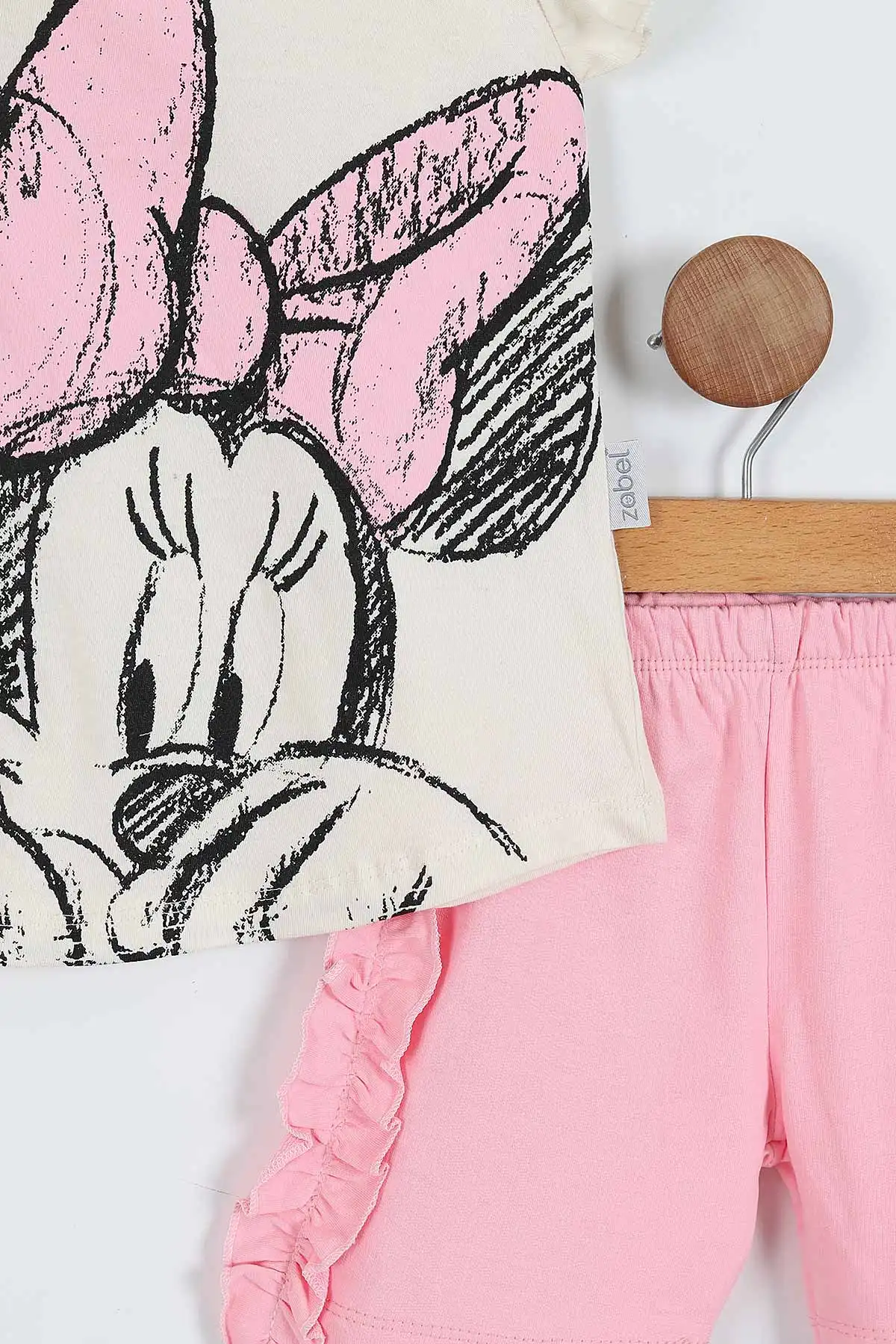 Pembe (2-5 Yaş) Karakter Baskılı Kol Fırfırlı Şortlu Kız Çocuk Takım 354269