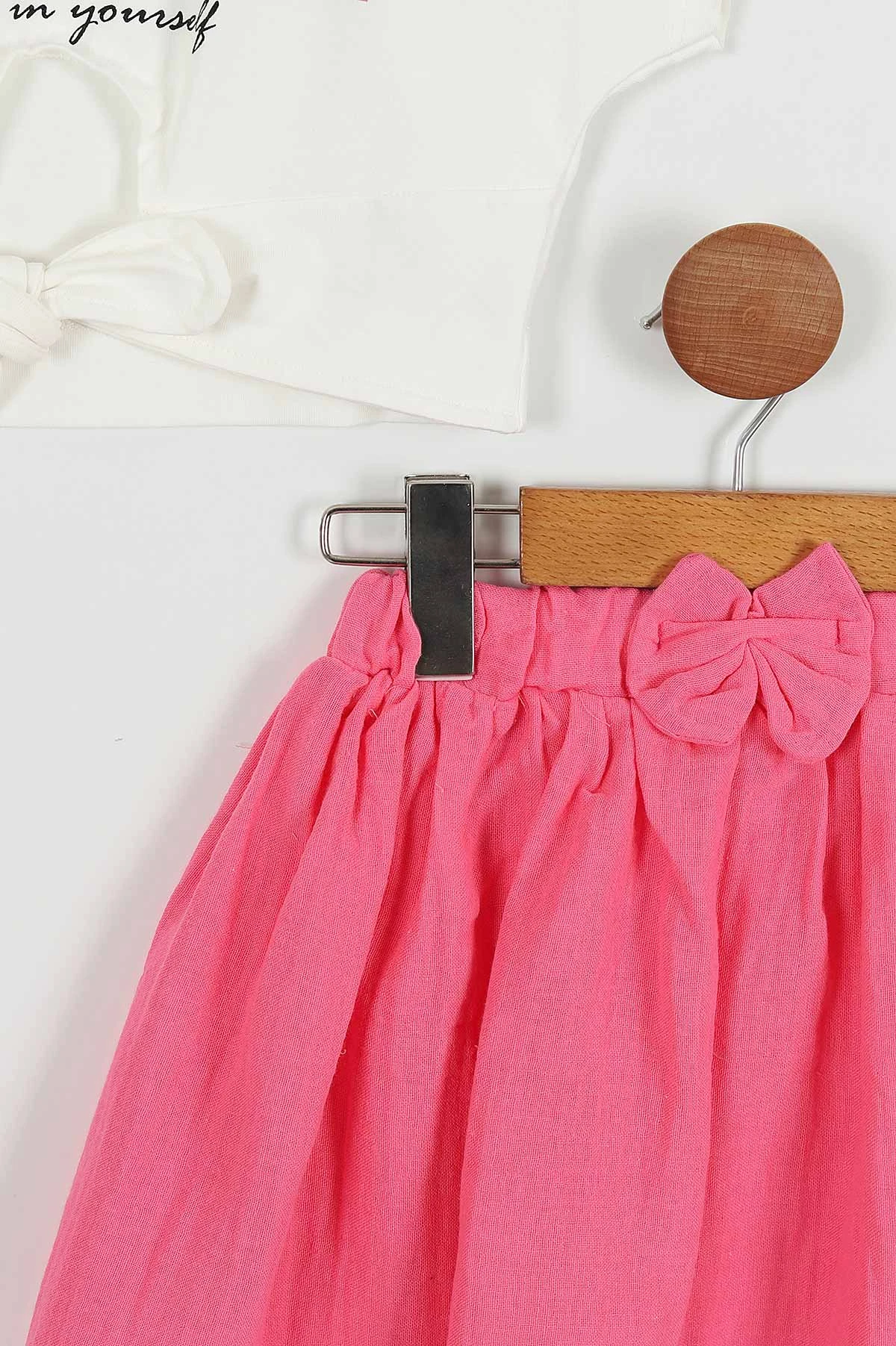 Pembe (2-5 Yaş) Love Baskılı Belden Bağlamalı Kız Çocuk Takım 255194