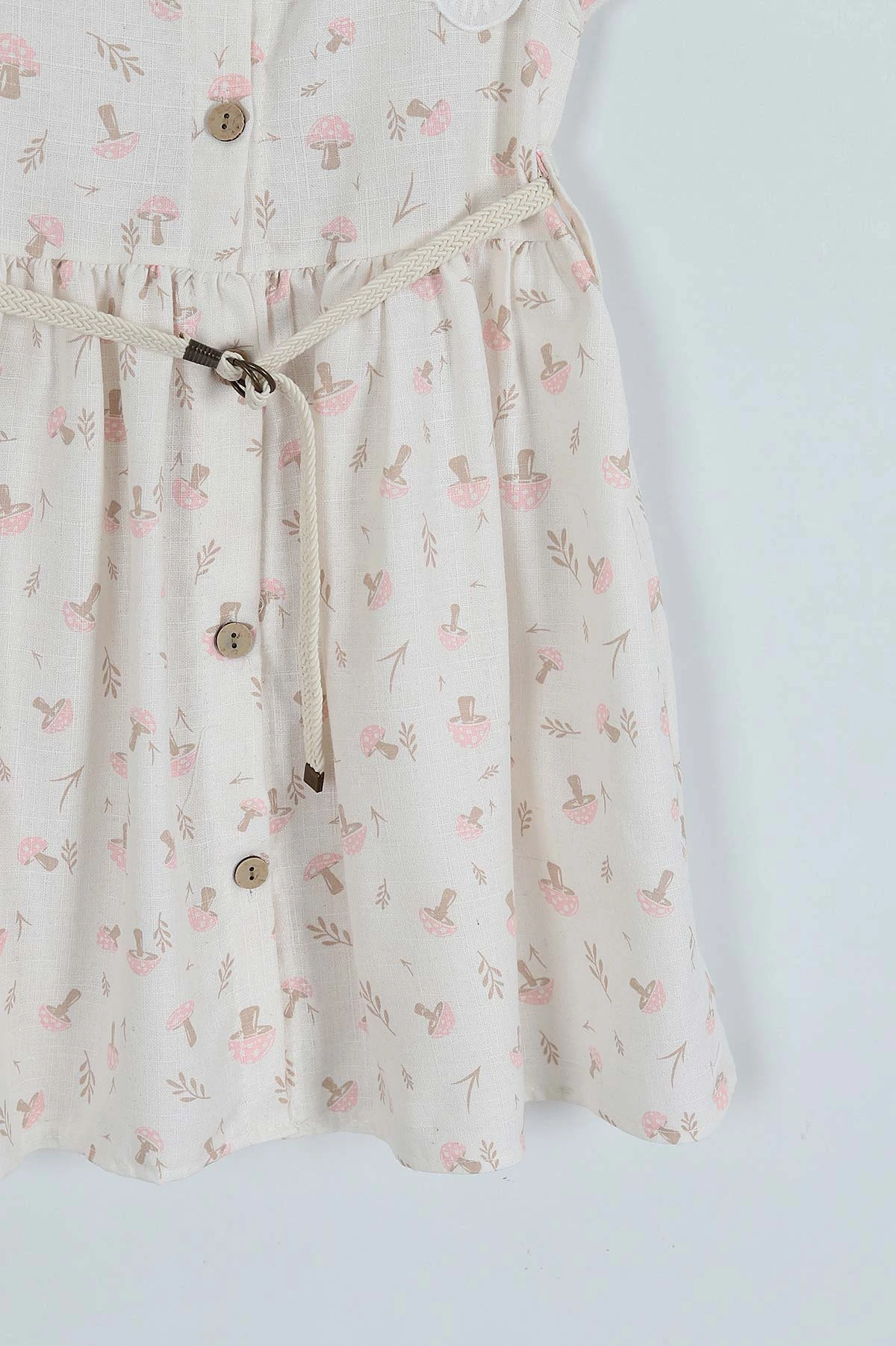 Pembe (2-5 Yaş) Mantar Desenli Kız Çocuk Elbise 246863