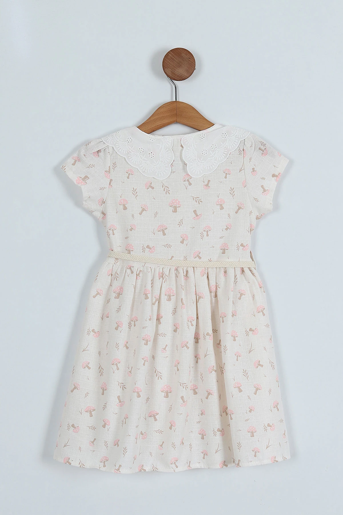 Pembe (2-5 Yaş) Mantar Desenli Kız Çocuk Elbise 246863