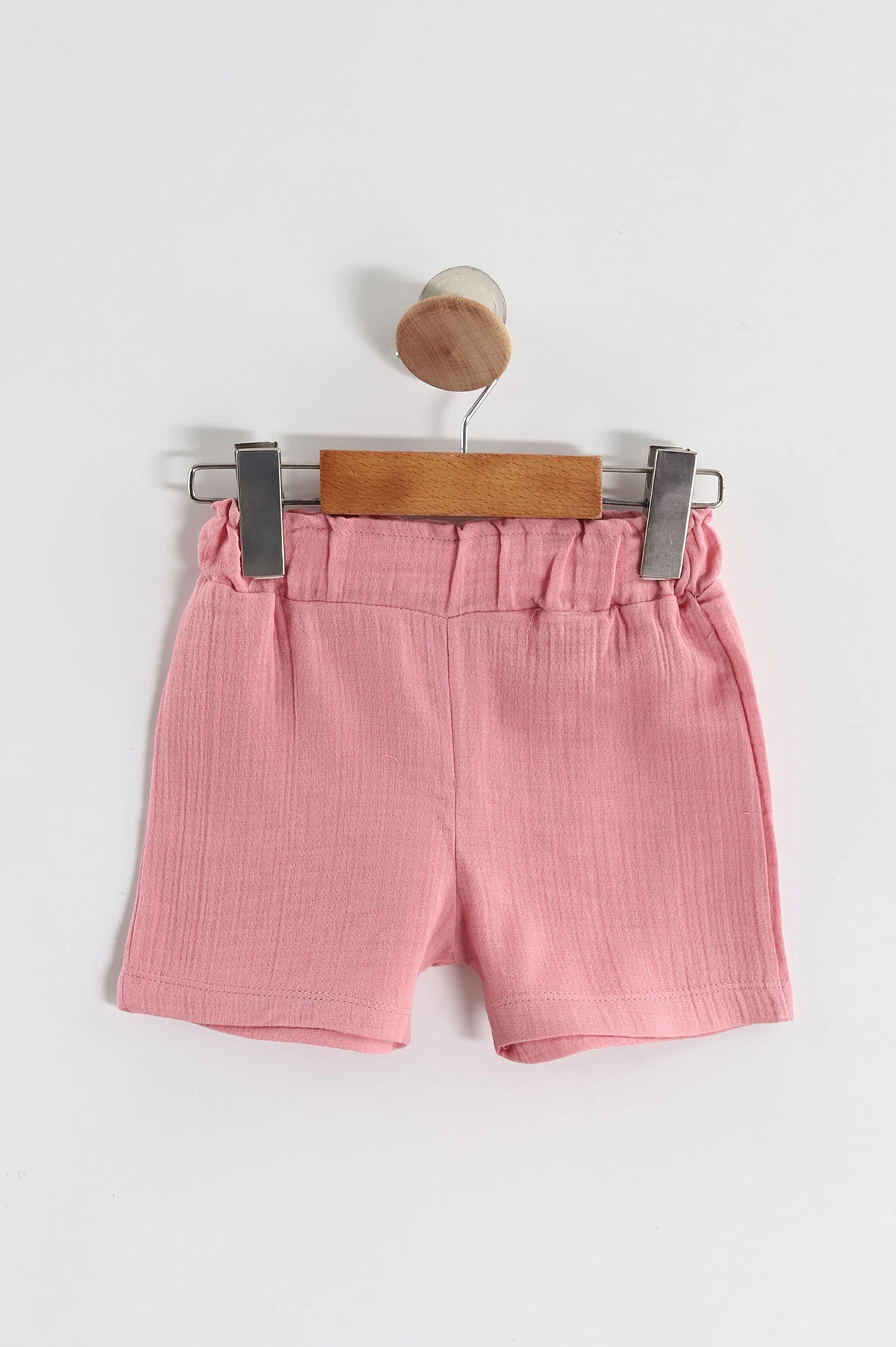 Pembe (2-5 Yaş)Çiçek Baskılı Bel Bağlamalı Müslin Şortlu Kız Çocuk Takım 436941