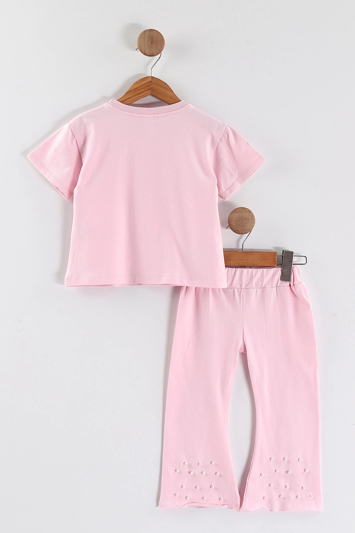 Pembe (2-5 Yaş)İncili Fiyonklu İspanyol Paça Kız Çocuk Takım 453911