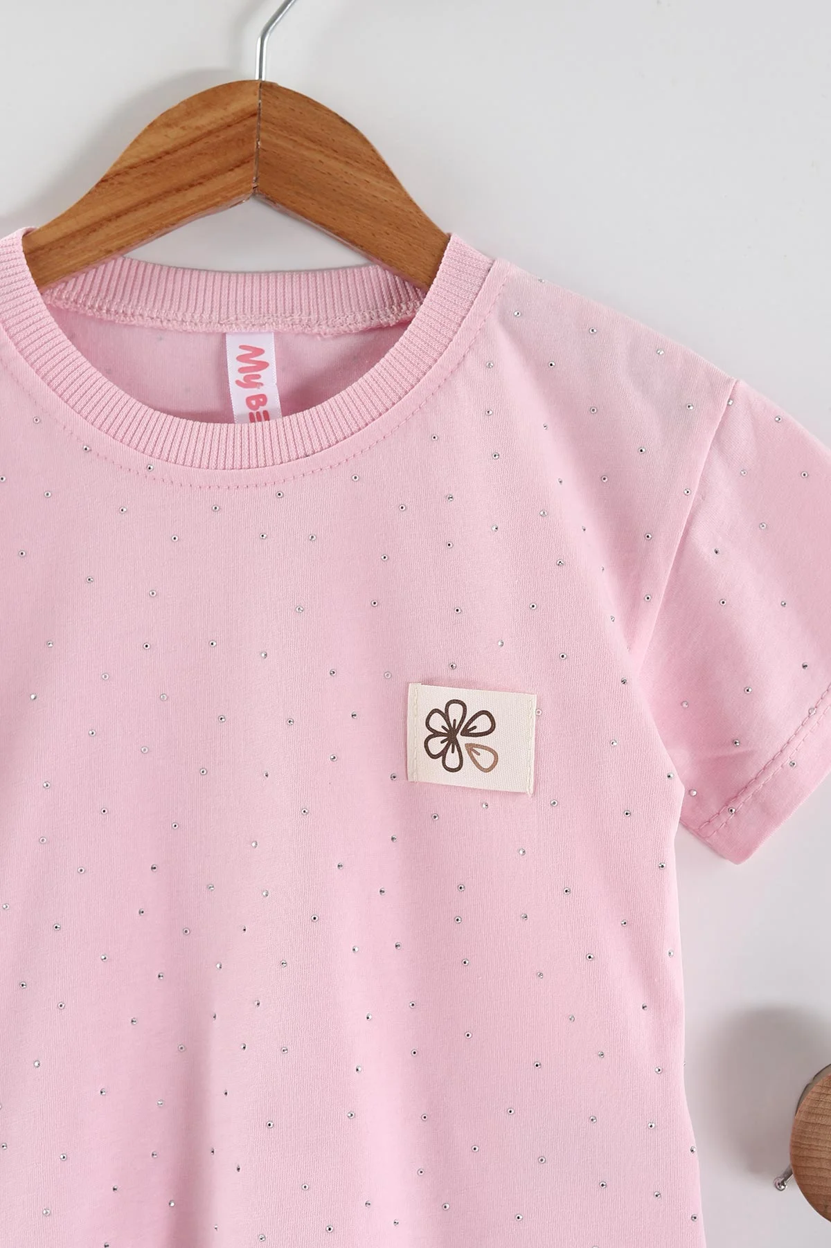 Pembe (2-5 Yaş)Taşlı Şortlu Kız Çocuk Takım 454011