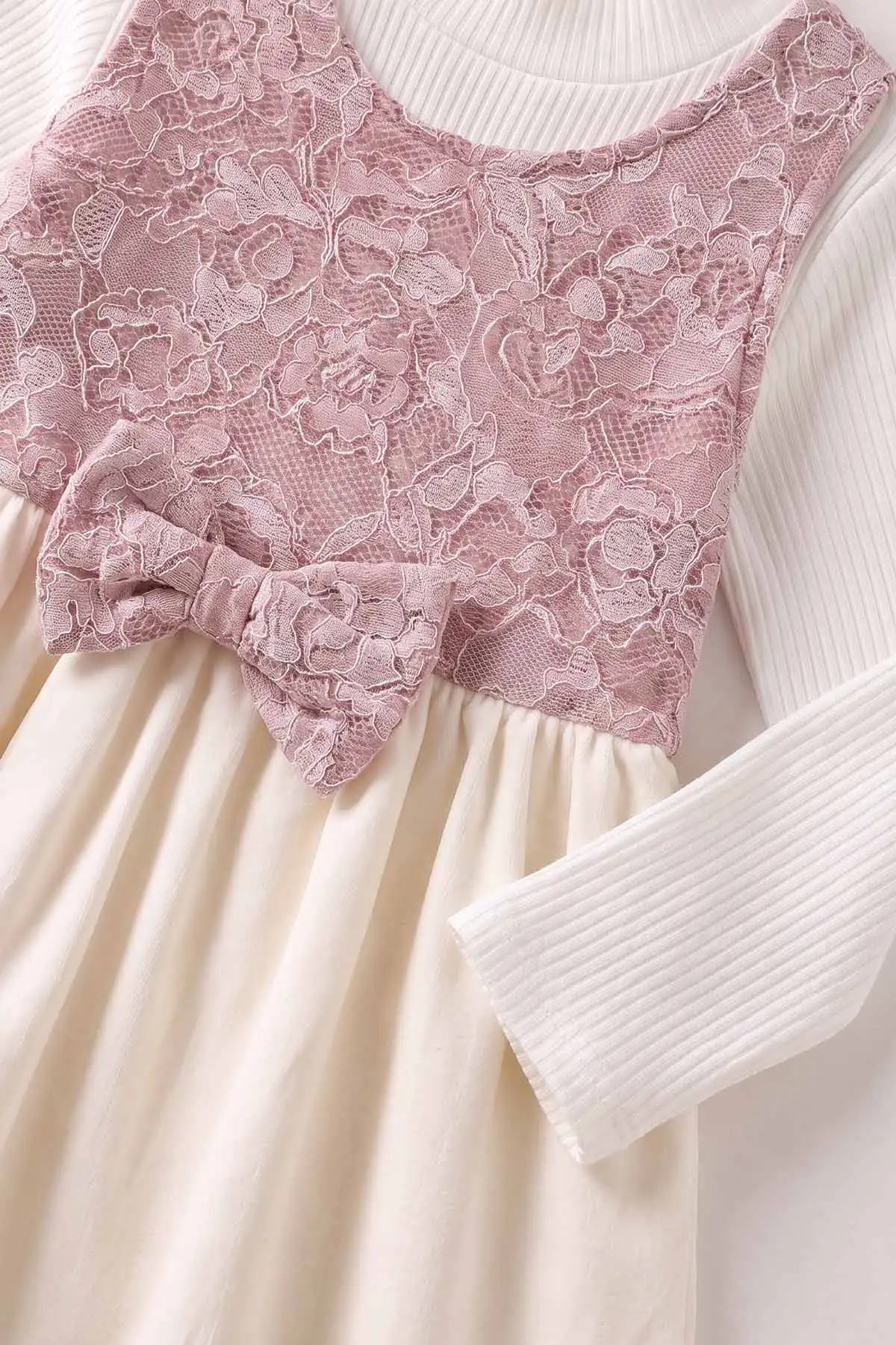 Pembe (2-6 Yaş) Badili ve Bolerolu 3'lü Kız Çocuk Elbise 483502