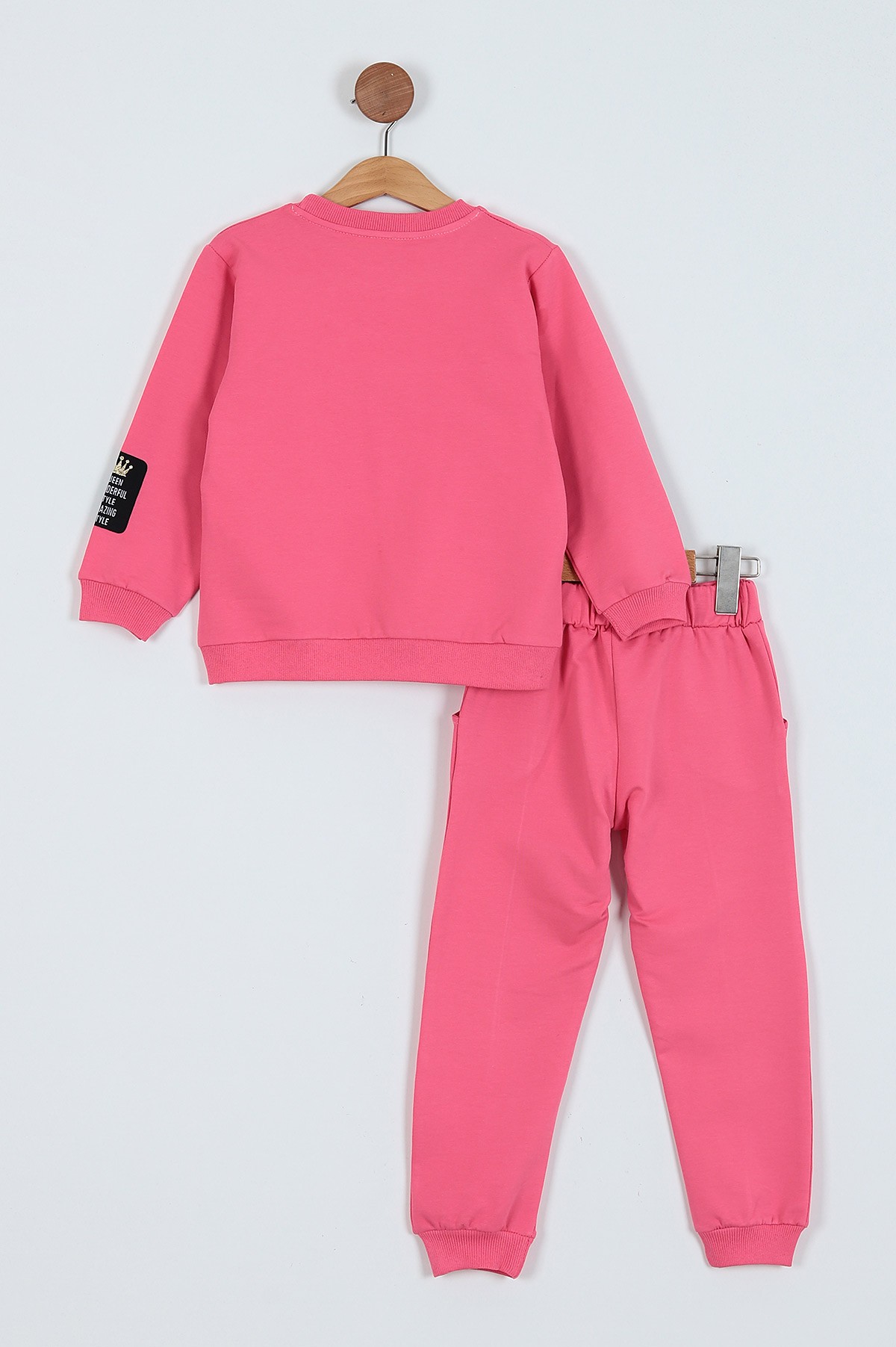 Pembe (2-6 Yaş) Cep Kapaklı İki İp Kız Çocuk Takım 221637