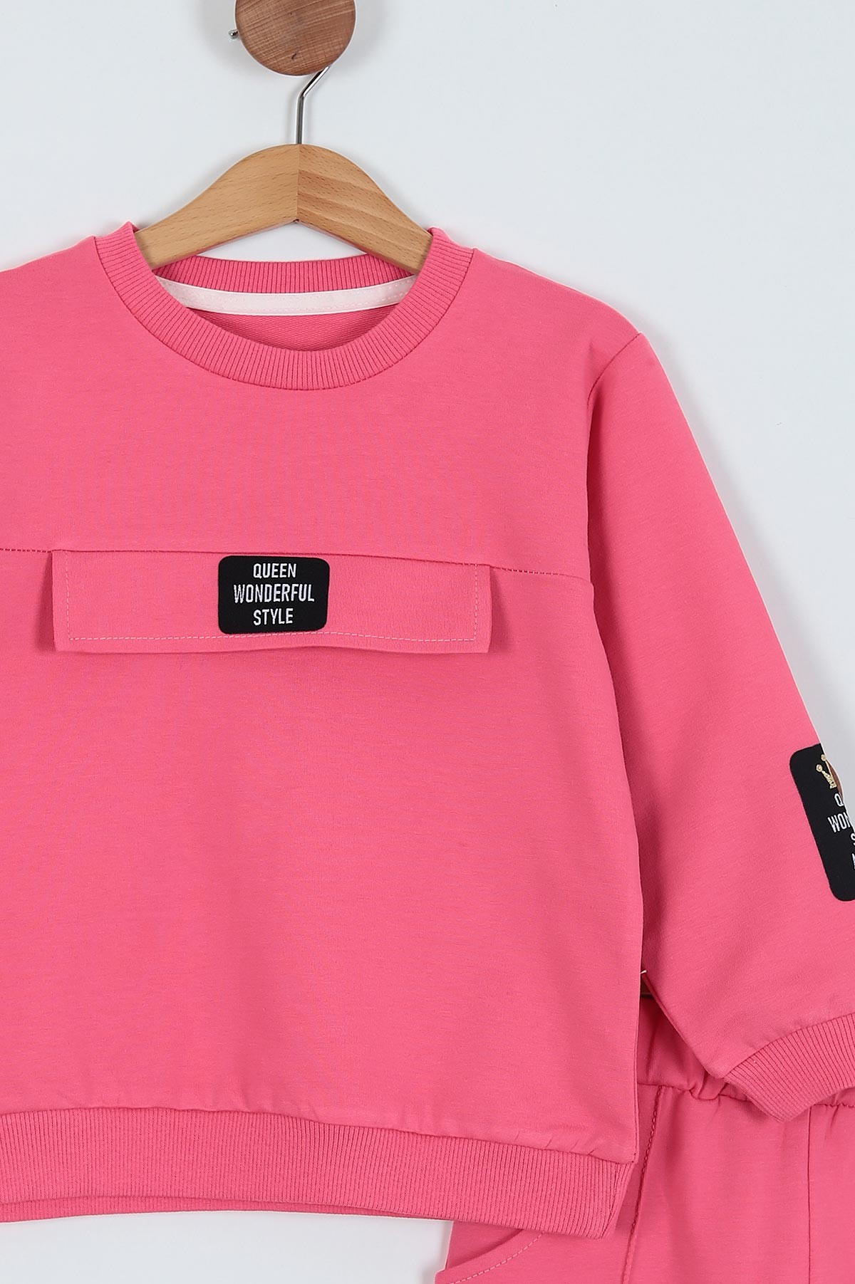 Pembe (2-6 Yaş) Cep Kapaklı İki İp Kız Çocuk Takım 221637