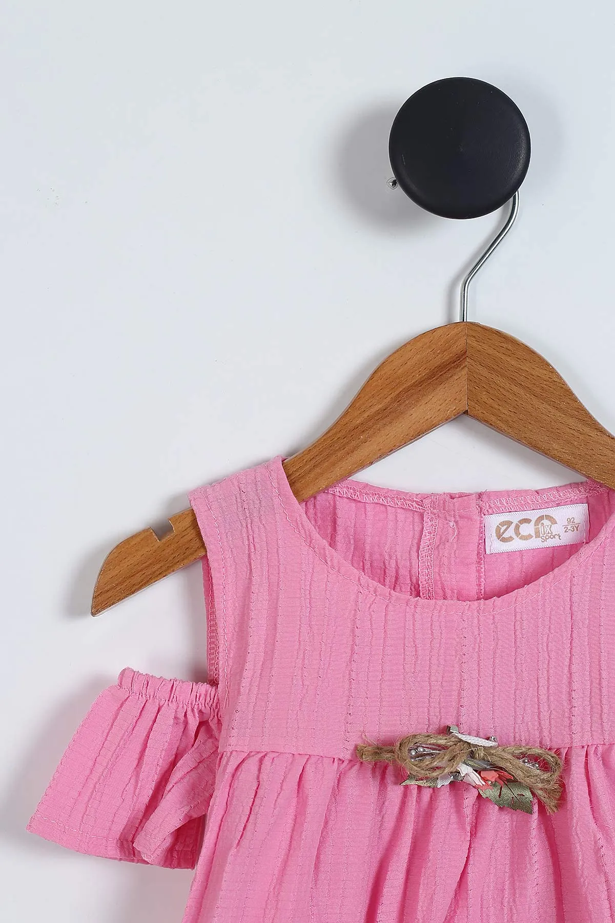 Pembe ( 2-6 Yaş)  Çiçek Aksesuarlı Kurdela Pantolonlu Kız Çocuk Takım 342155