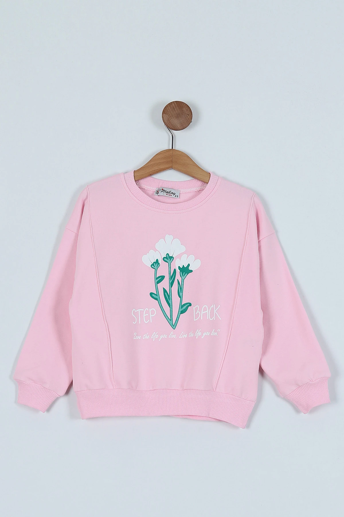 Pembe (2-6 Yaş)  Çicek Baskılı Kız Çocuk Sweatshirt 236264