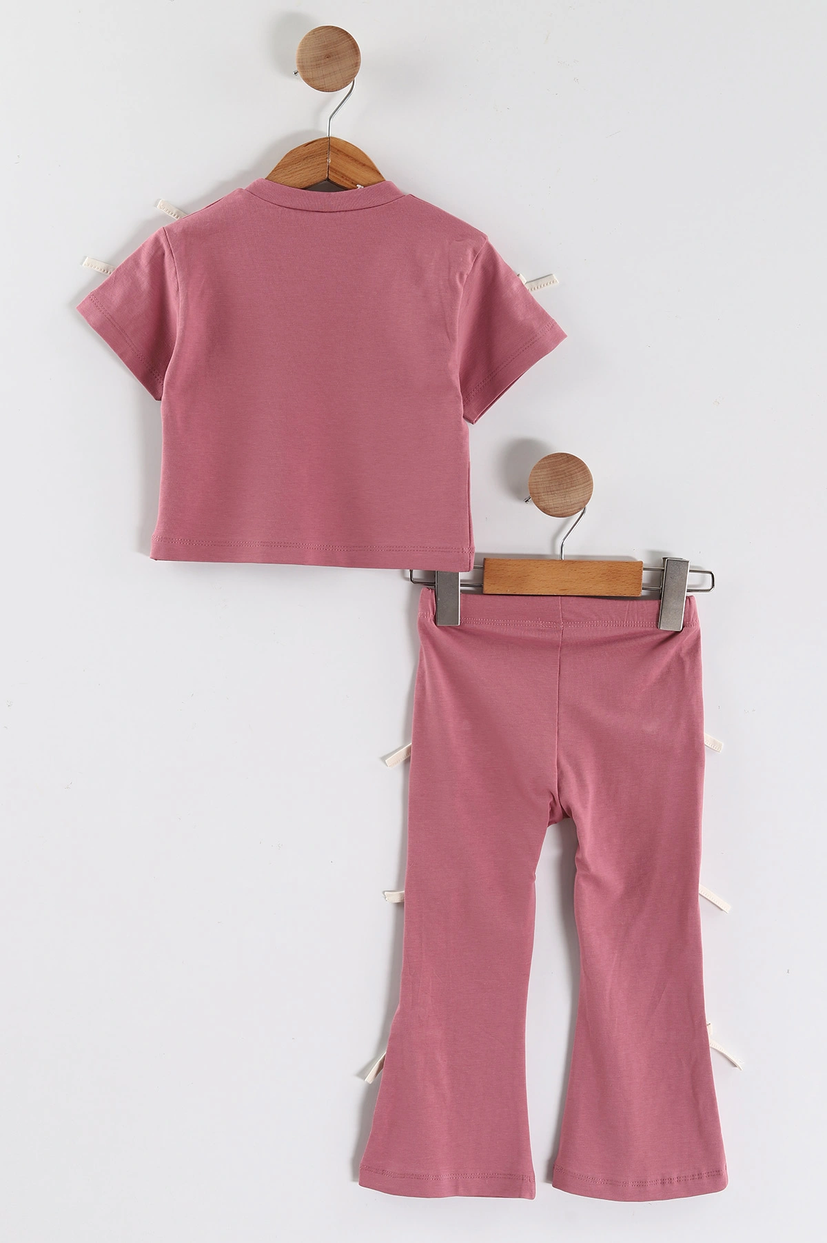 Pembe (2-6 Yaş) Fiyonk Detaylı Taytlı Kız Çocuk Yazlık Takım 449462