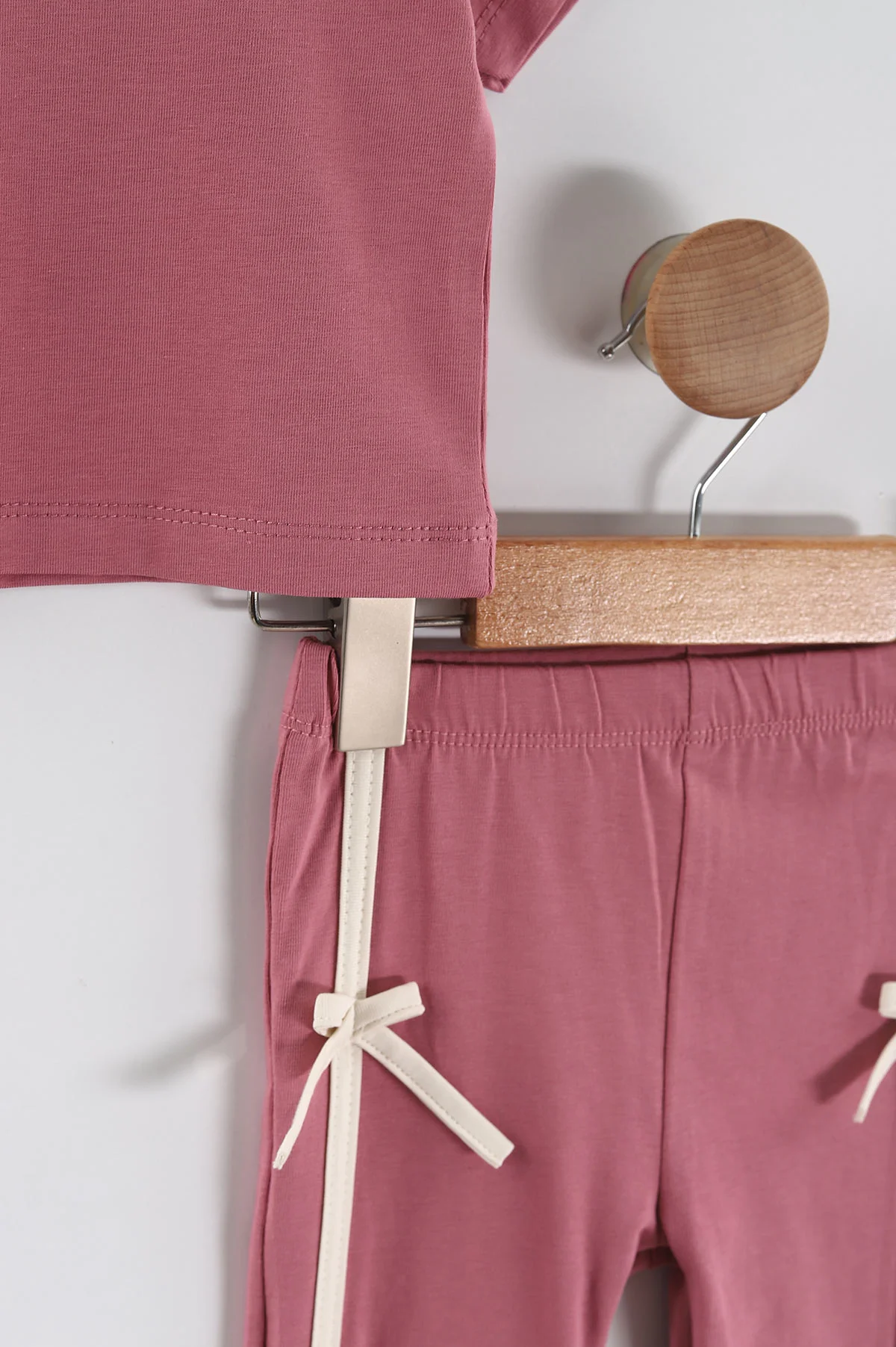 Pembe (2-6 Yaş) Fiyonk Detaylı Taytlı Kız Çocuk Yazlık Takım 449462