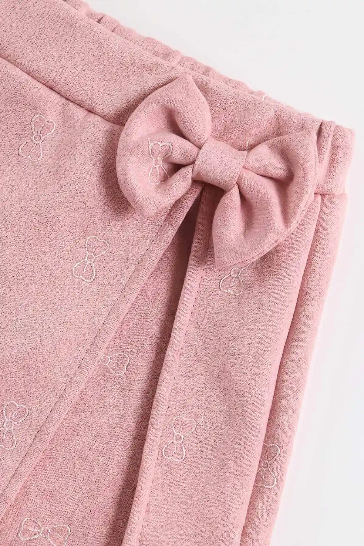 Pembe (2-6 Yaş) Kadife Şort Etekli Peluş Yelekli Kız Çocuk 3'Lü Takım 483638