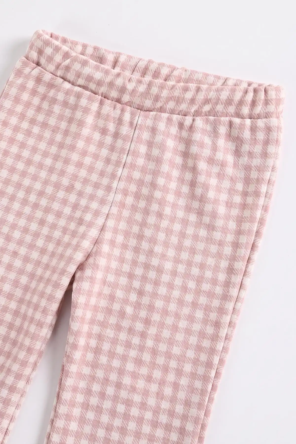 Pembe (2-6 Yaş) Kareli Pantolonlu Peluş Yelekli Kız Çocuk 3'lü Takım 491152