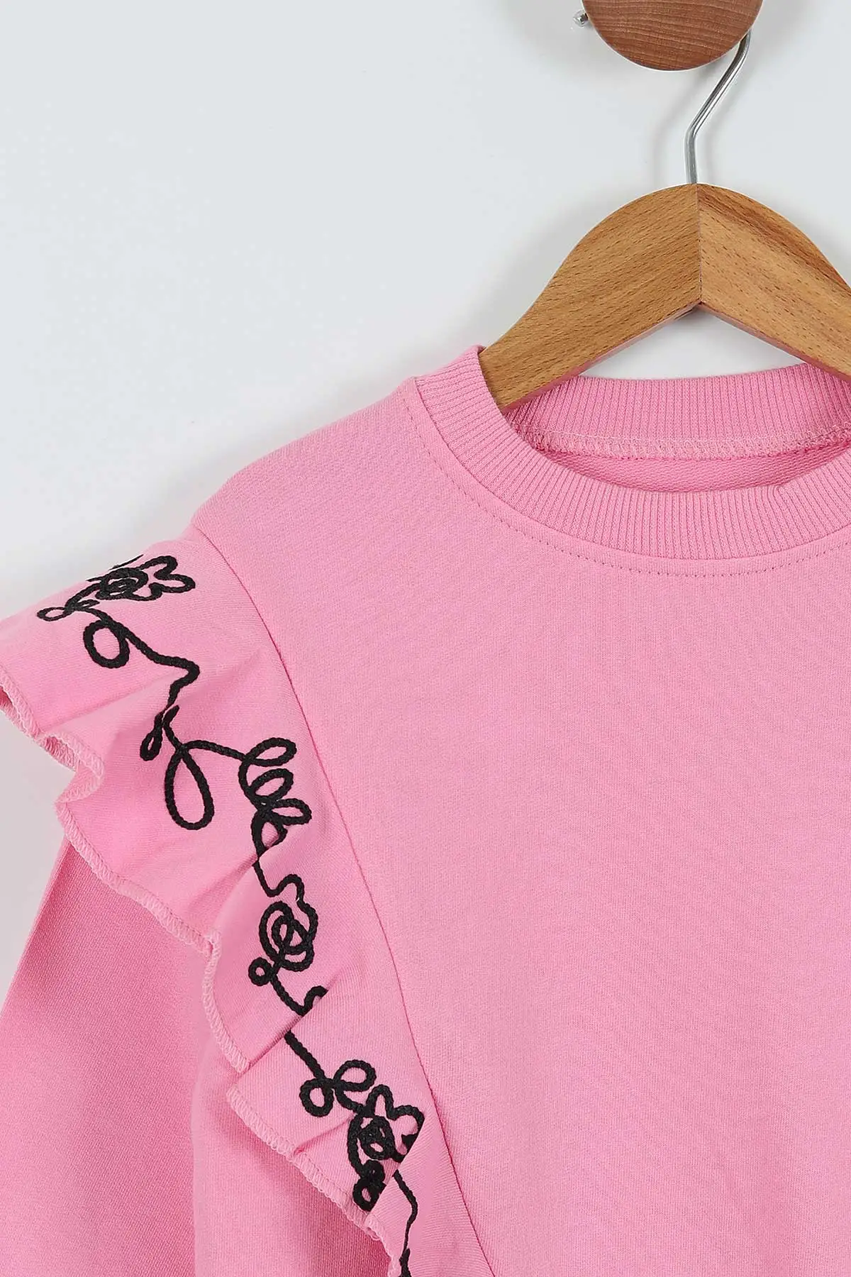 Pembe (2-6 Yaş) Omuz Fırfırlı Taytlı Kız Çocuk Takım 288803