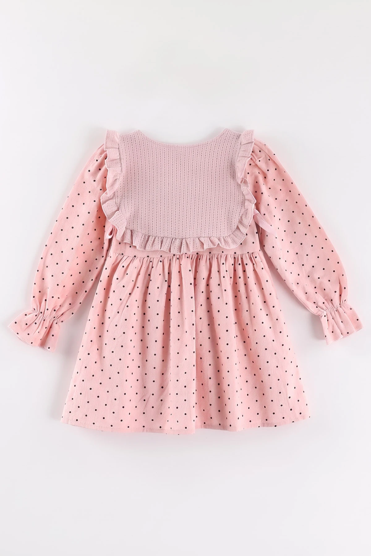 Pembe (2-6 Yaş) Puantiye Desenli Süveterli Kız Çocuk Elbise 483494