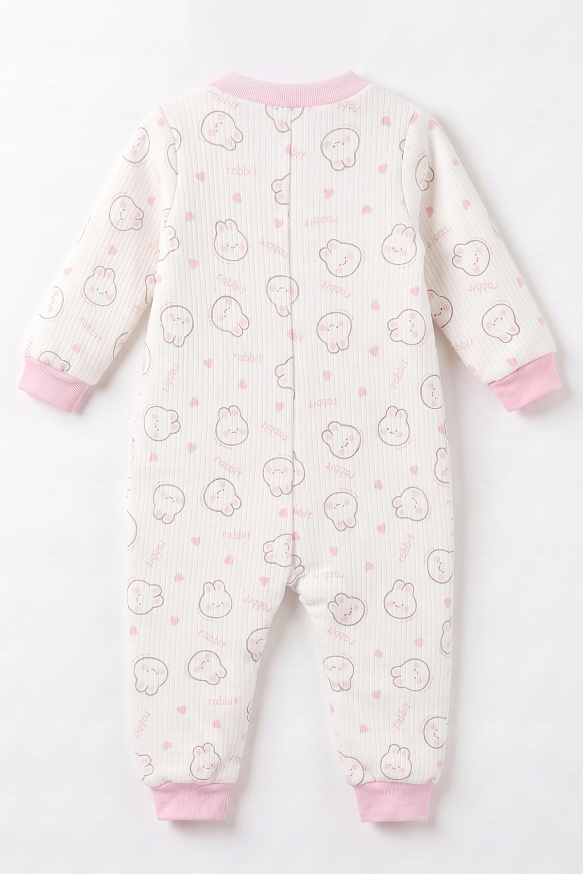 Pembe (2-6 Yaş) Tavşancık Desenli Çapraz Fermuarlı Kız Çocuk Uyku Tulumu 492445