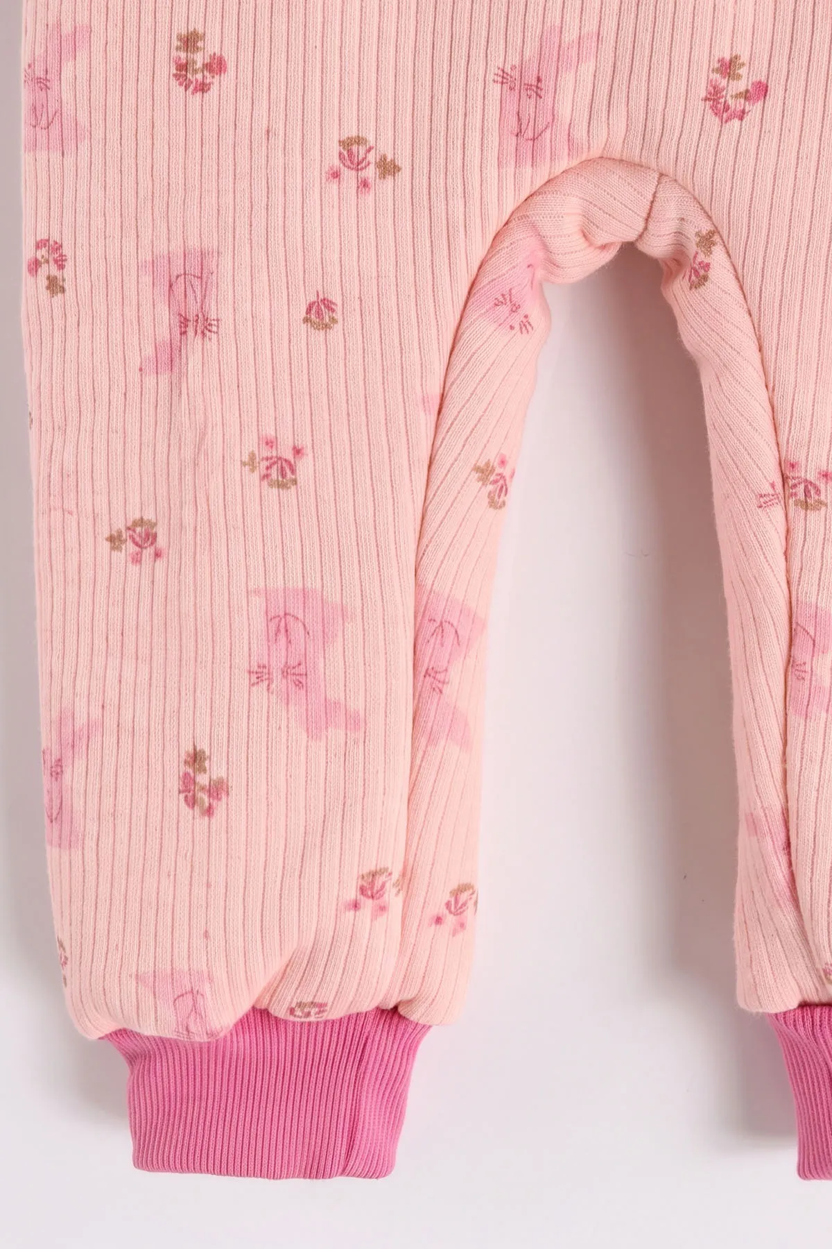 Pembe (2-6 Yaş)Tavşan Desenli Çapraz Fermuarlı Kız Çocuk Uyku Tulumu 490028