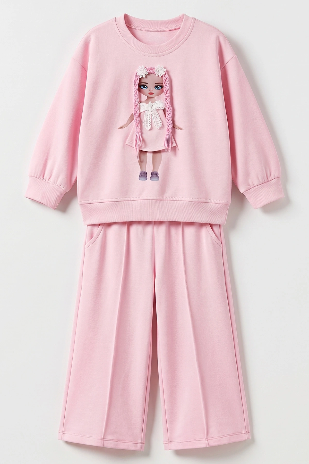 Pembe (2-7 Yaş) Oyuncaklı Oysho Kumaş Kız Çocuk 2'li Takım 490466