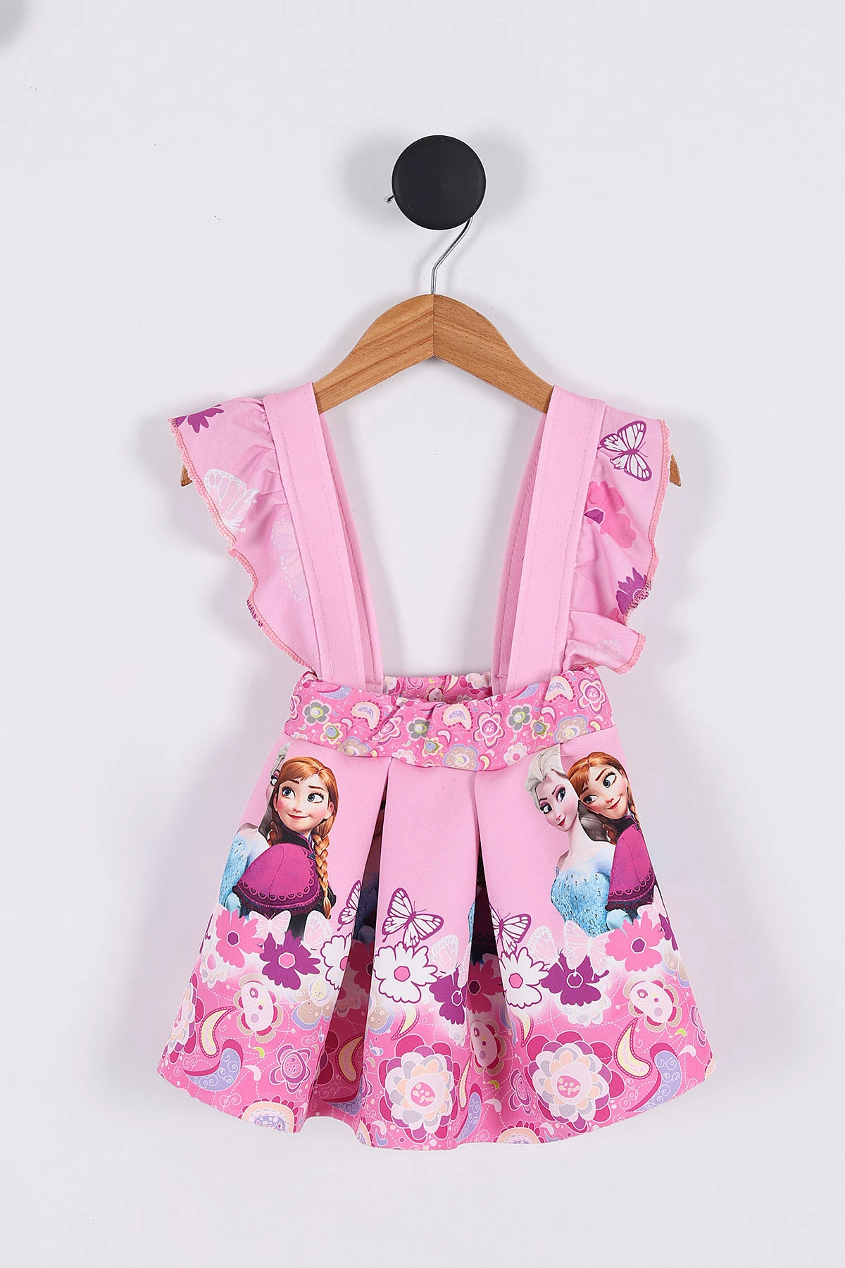 Pembe (2-8 Yaş) Desenli Kız Çocuk Salopet Takım 268167