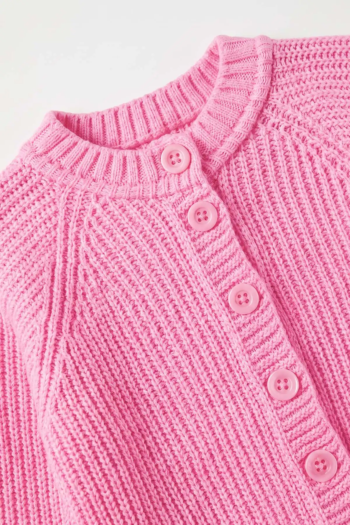 Pembe (2-8 Yaş ) Selanik Örgülü  Reglan Kol Triko Kız Çocuk Hırka 474608