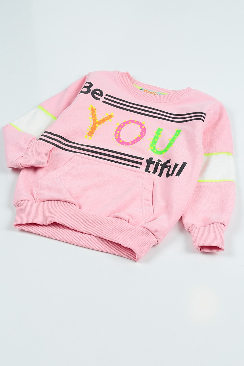 Pembe (2-8 Yaş) You Baskılı Kız Çocuk İkili Takım 96534