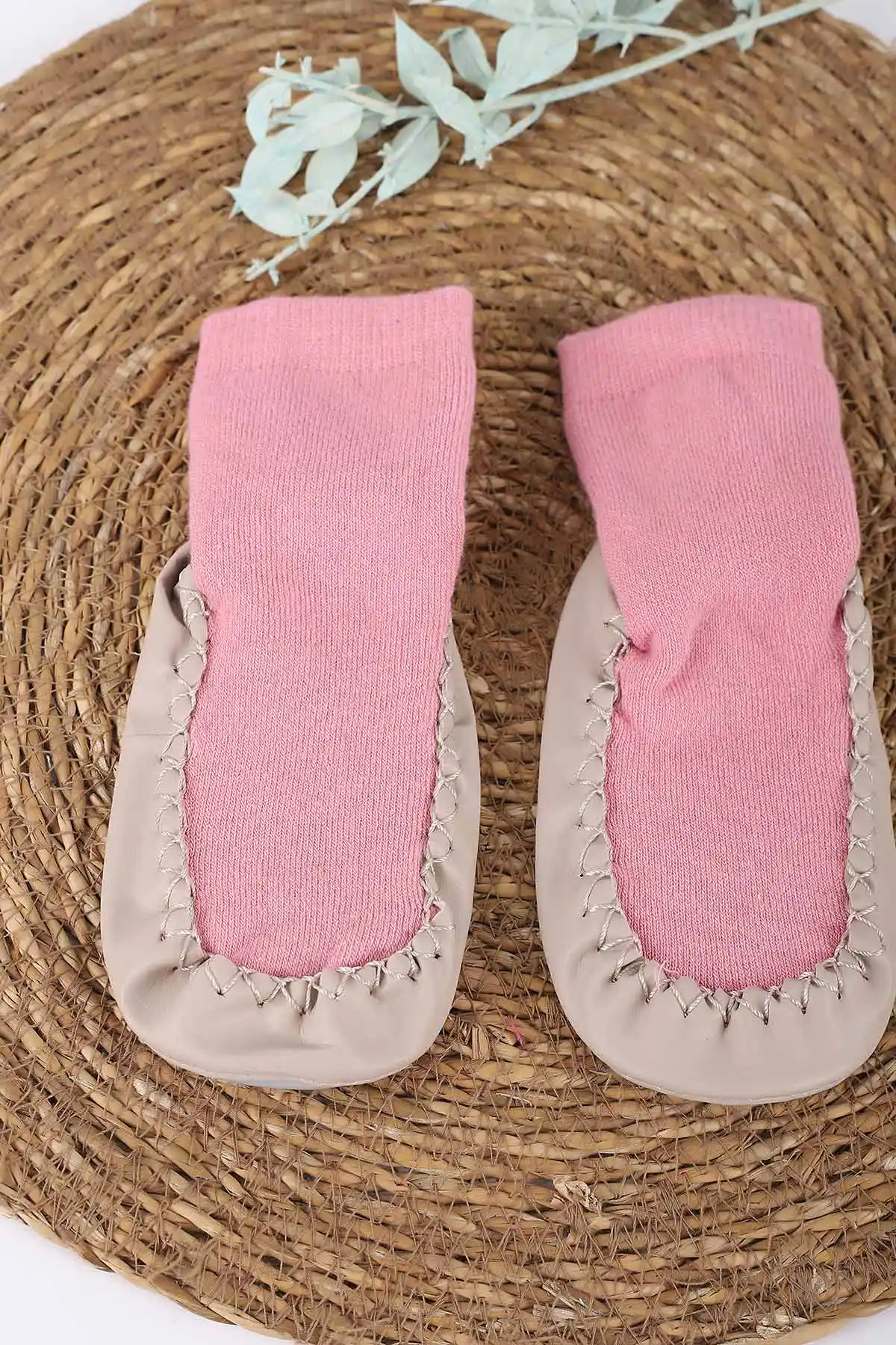 Pembe (20-25 )Düz   Çocuk Çarık Çorap 413369