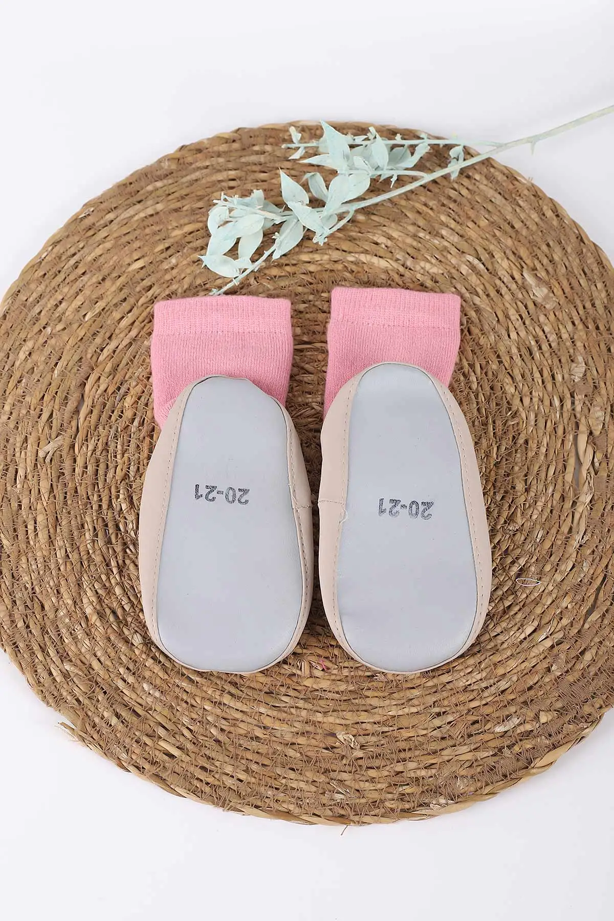 Pembe (20-25 )Düz   Çocuk Çarık Çorap 413369