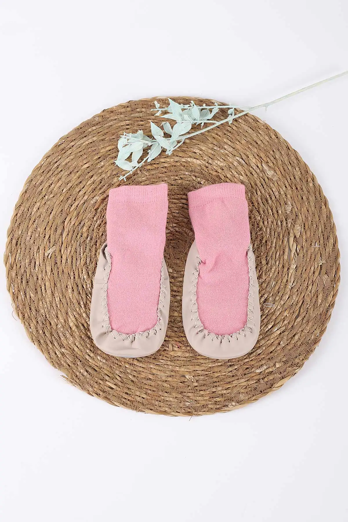 Pembe (20-25 )Düz   Çocuk Çarık Çorap 413369
