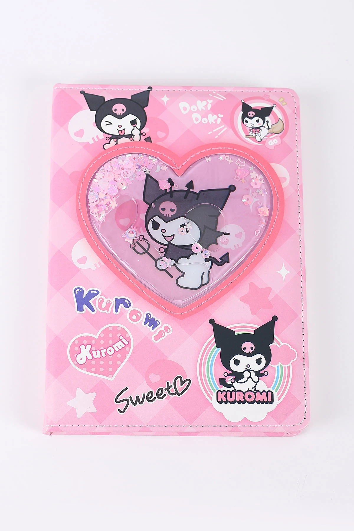 Pembe 20x15 Cm Karakterli Pullu Sulu Çizgili Okul/Not Defteri 413794
