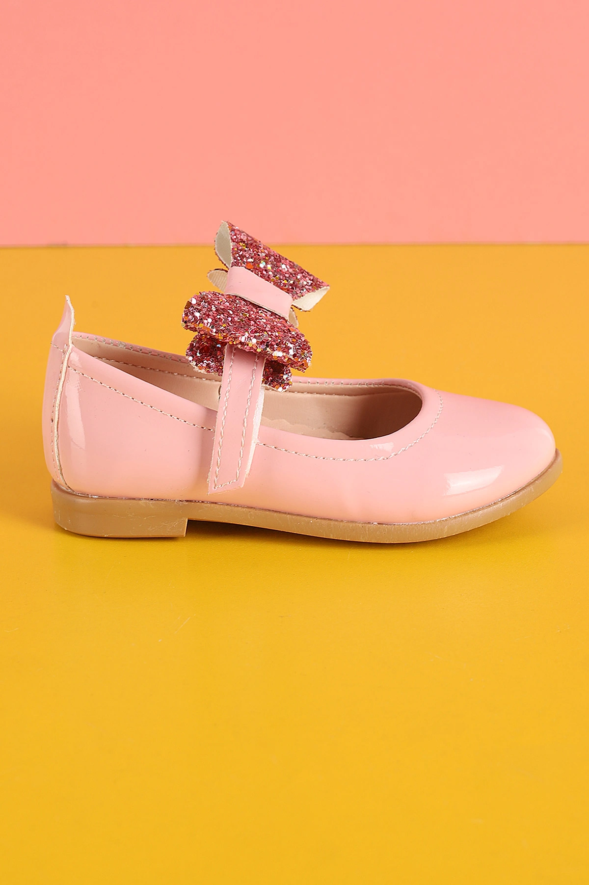 Pembe (21-30) Fiyonklu Rugan Kız Bebek & Çocuk Babet 363971