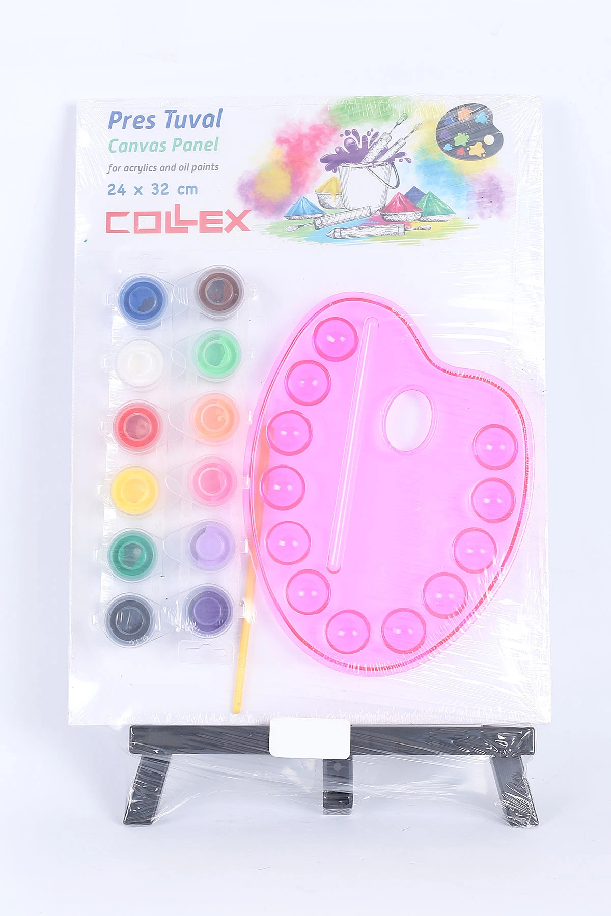 Pembe 24x32 Cm Collex Pres Tuval Seti Şövaleli 384367